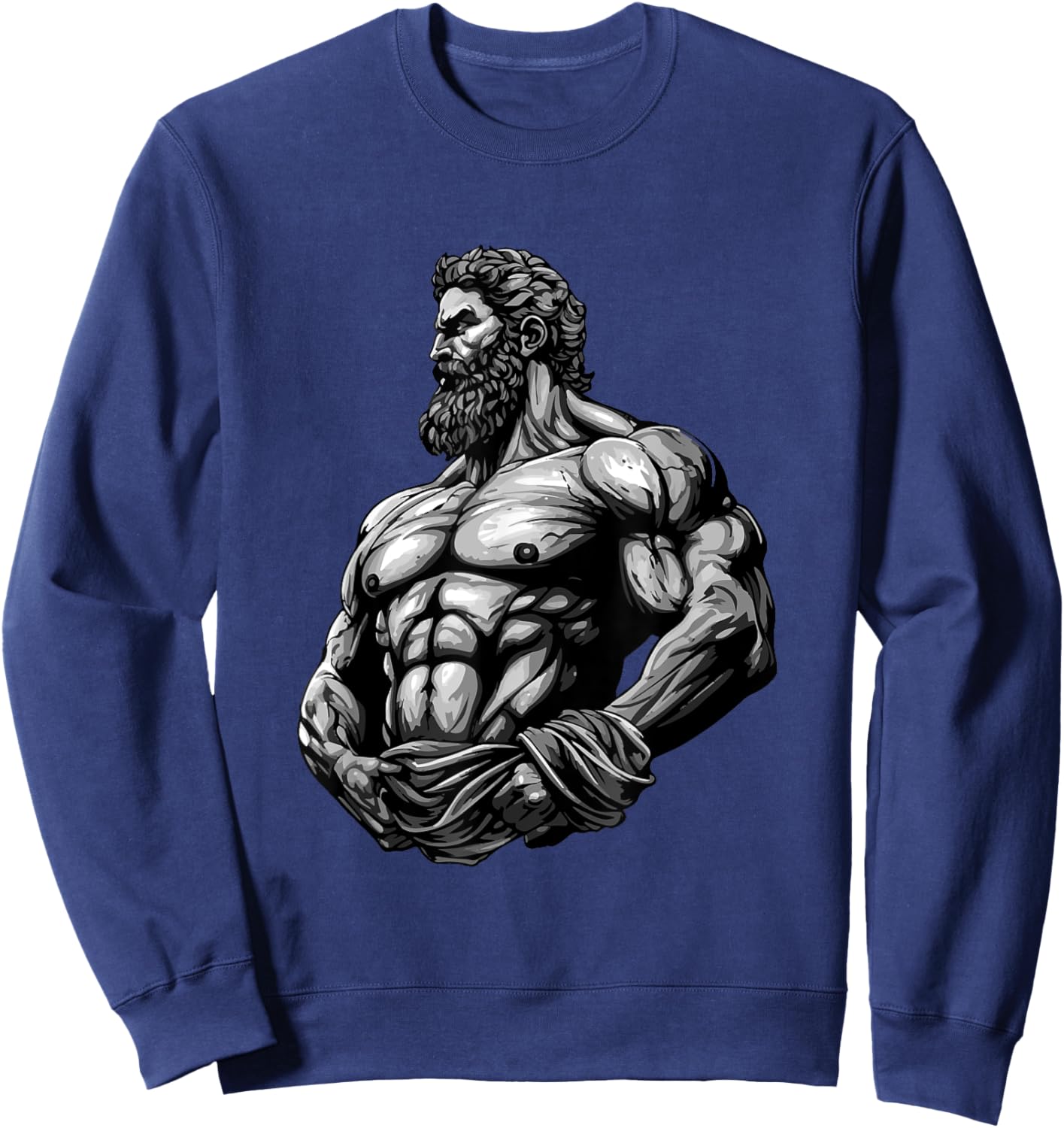 Greek Warrior Bodybuilding Gym Muscles Fitness Sweatshirt - Sweatshirt | Navy