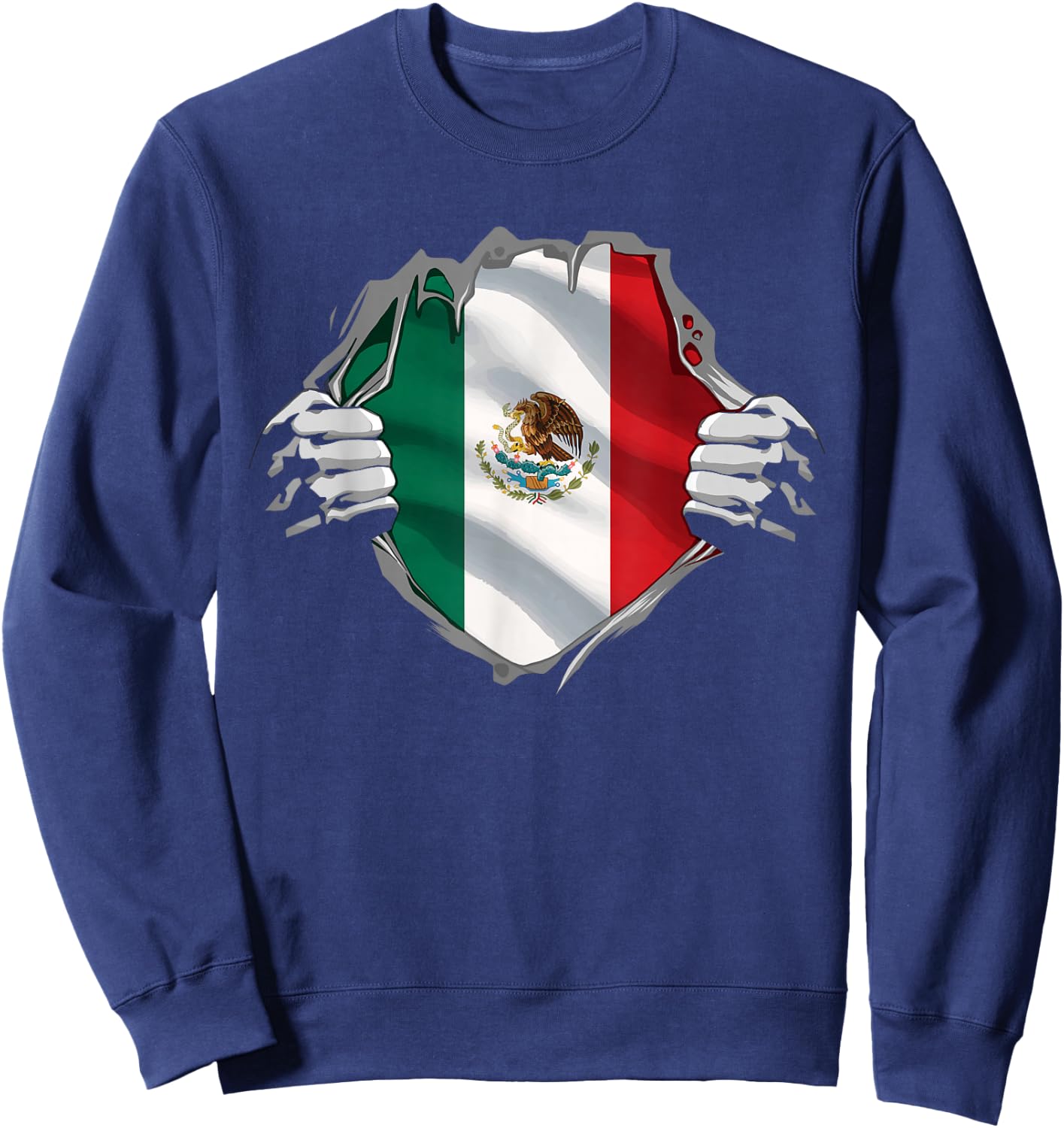 Mexico Shirt Mexican Flag Shirt Hispanic Pride Independence Sweatshirt - Sweatshirt | Navy