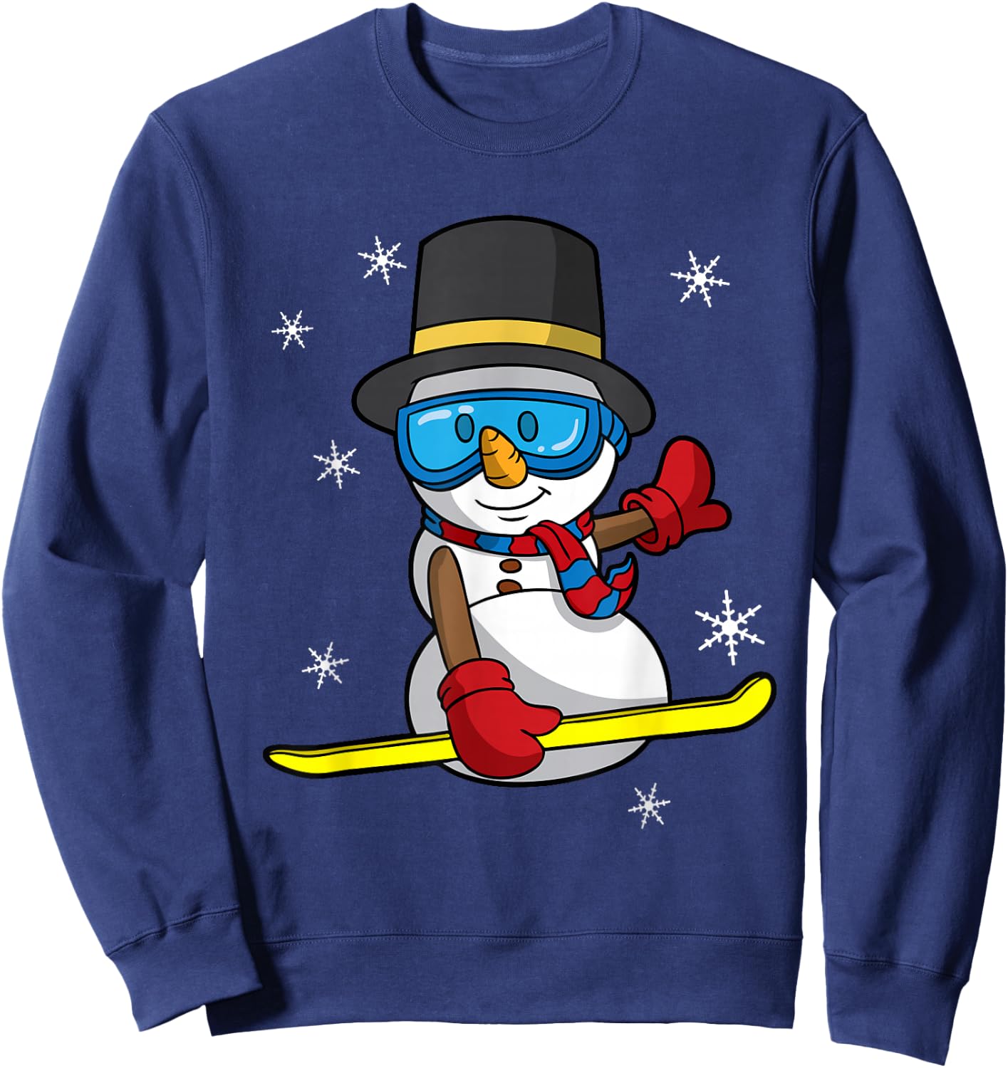 Christmas Snowboarding Snowman Snowboarder Snowboard Sweatshirt - Sweatshirt | Navy
