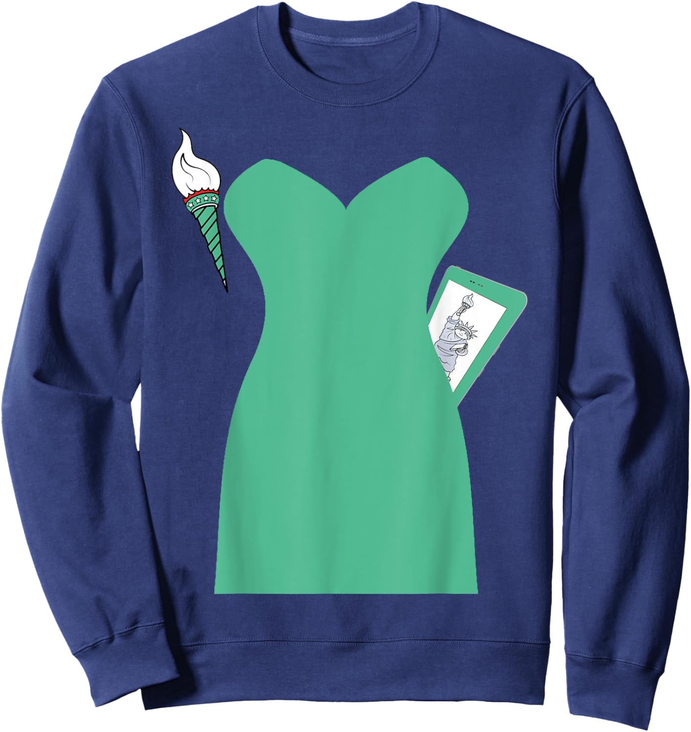 Statue of Liberty Halloween Costume Dress Sweatshirt - Sweatshirt | Navy