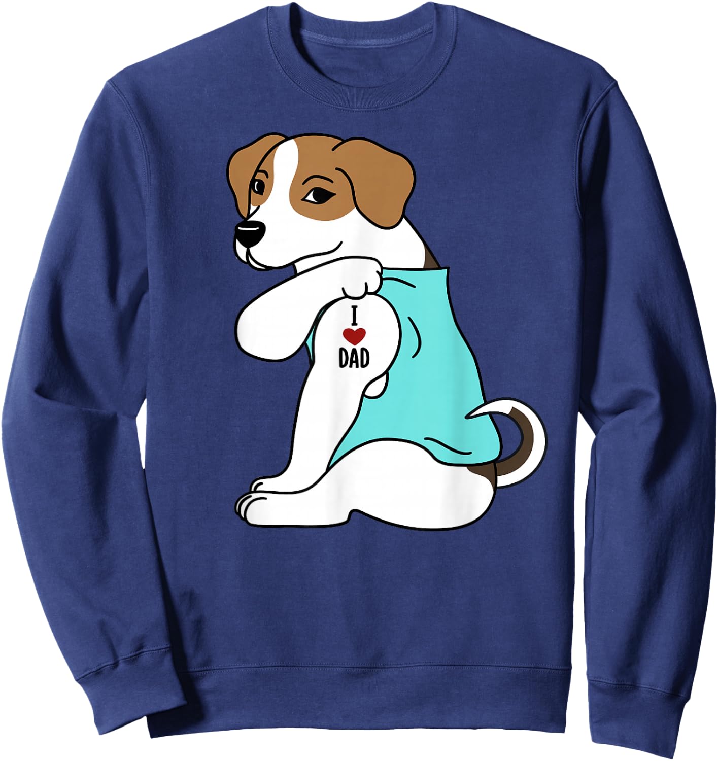 Jack Russell Terrier I Love Dad Funny Dog Men Women Sweatshirt - Sweatshirt | Navy