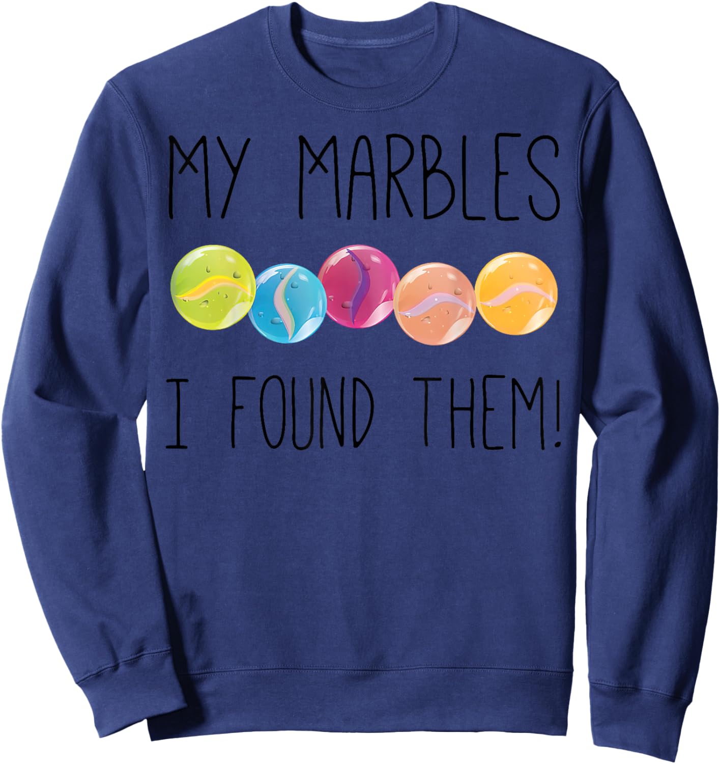 Cat Eye My Marbles I Found Them Pattern Sweatshirt - Sweatshirt | Navy