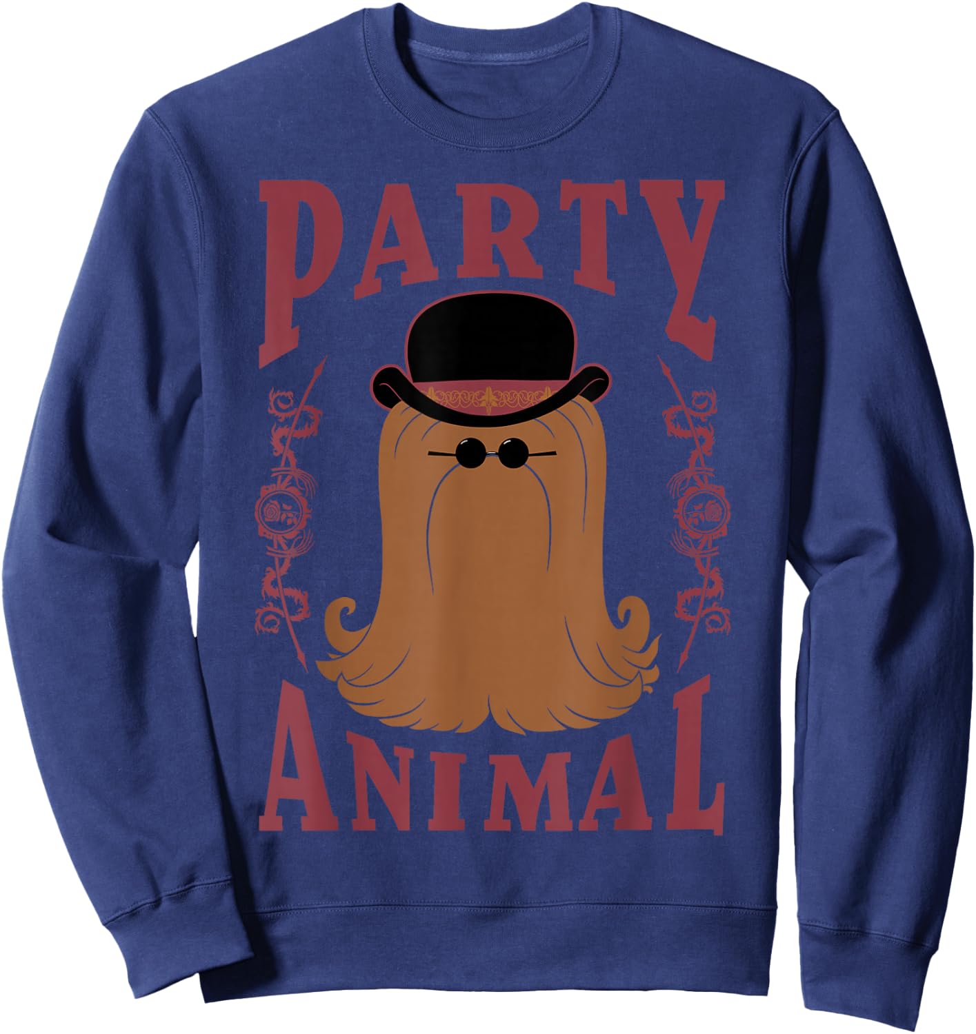 Addams Family Cousin It Party Animal Portrait Small Sweatshirt - Sweatshirt | Navy
