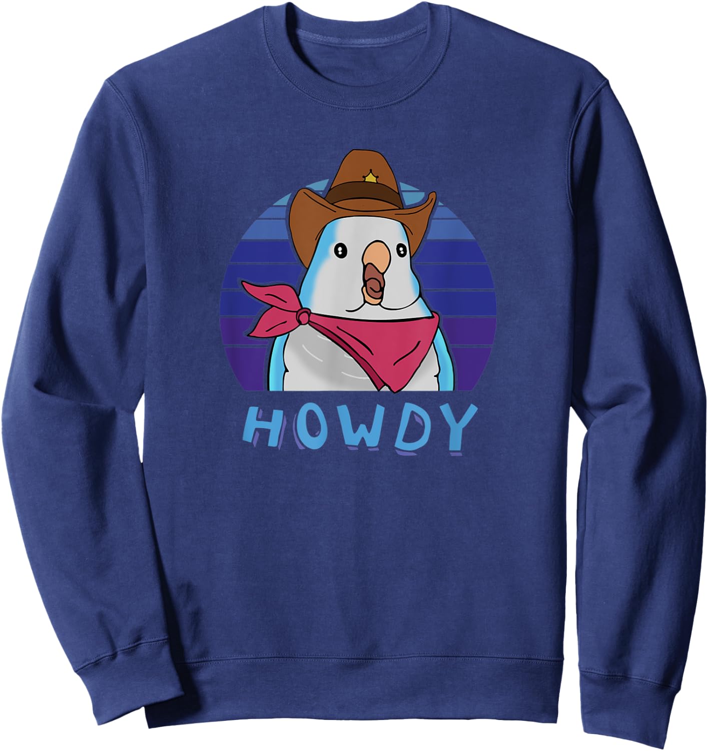 Aesthetic Howdy Funny Cute Blue Quaker Parrot Monk Parakeet Sweatshirt - Sweatshirt | Navy