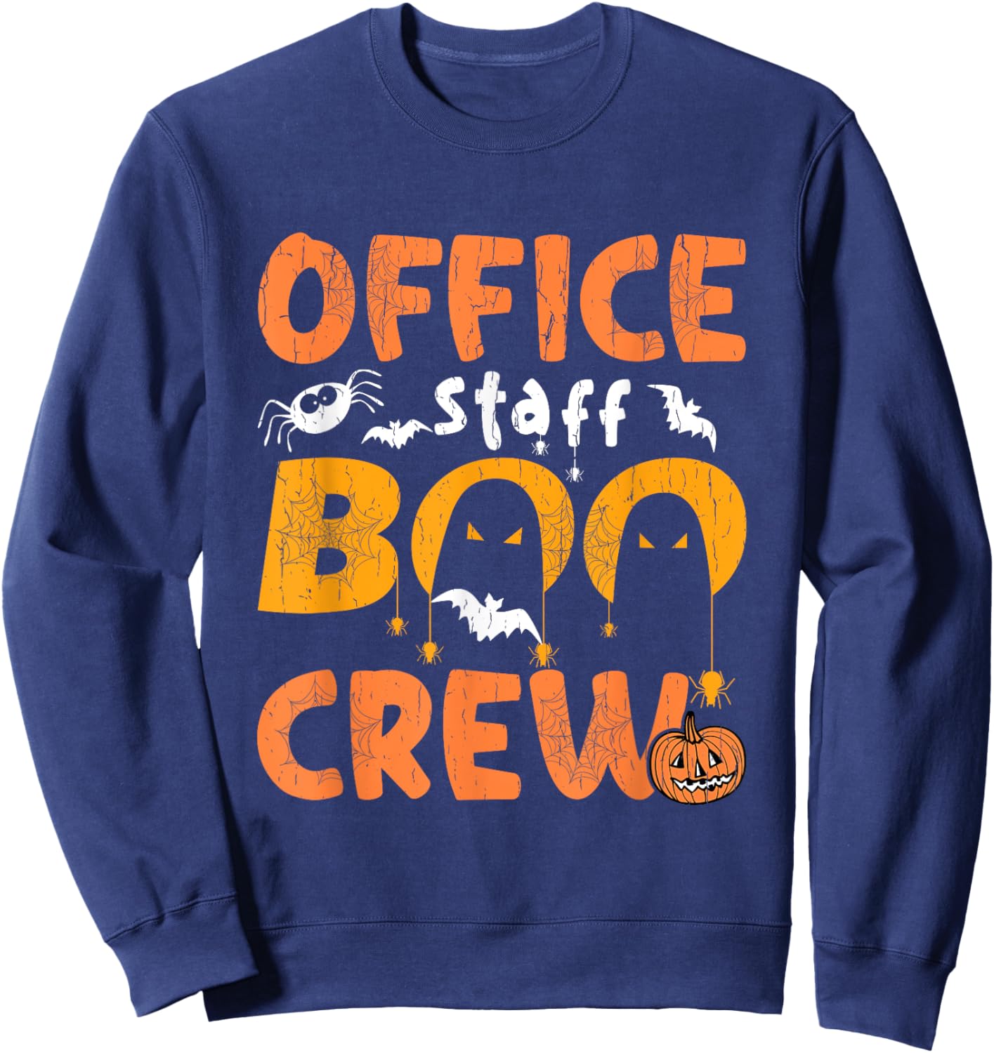 Office Staff Boo Crew Funny Halloween Matching Costume Sweatshirt - Sweatshirt | Navy