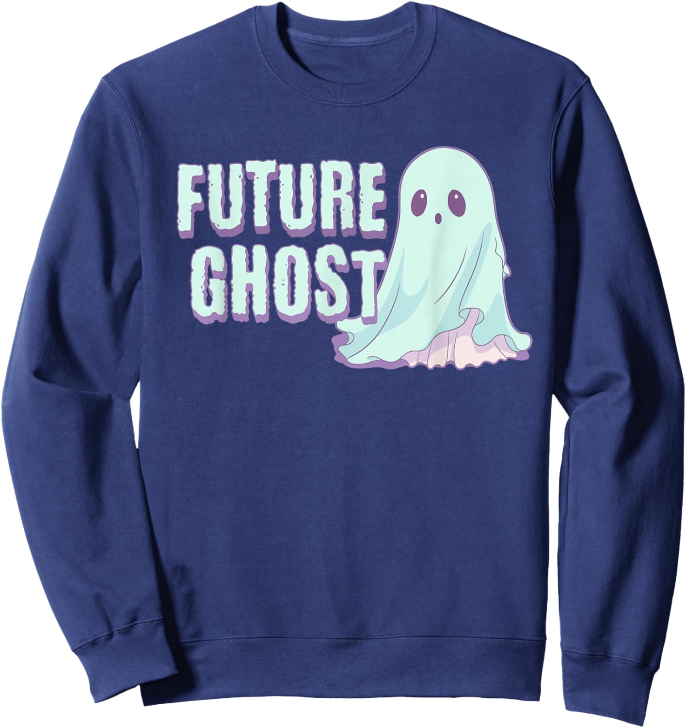 Future Ghost Pastel Goth Kawaii Creepy Cute Weird Aesthetic Sweatshirt - Sweatshirt | Navy