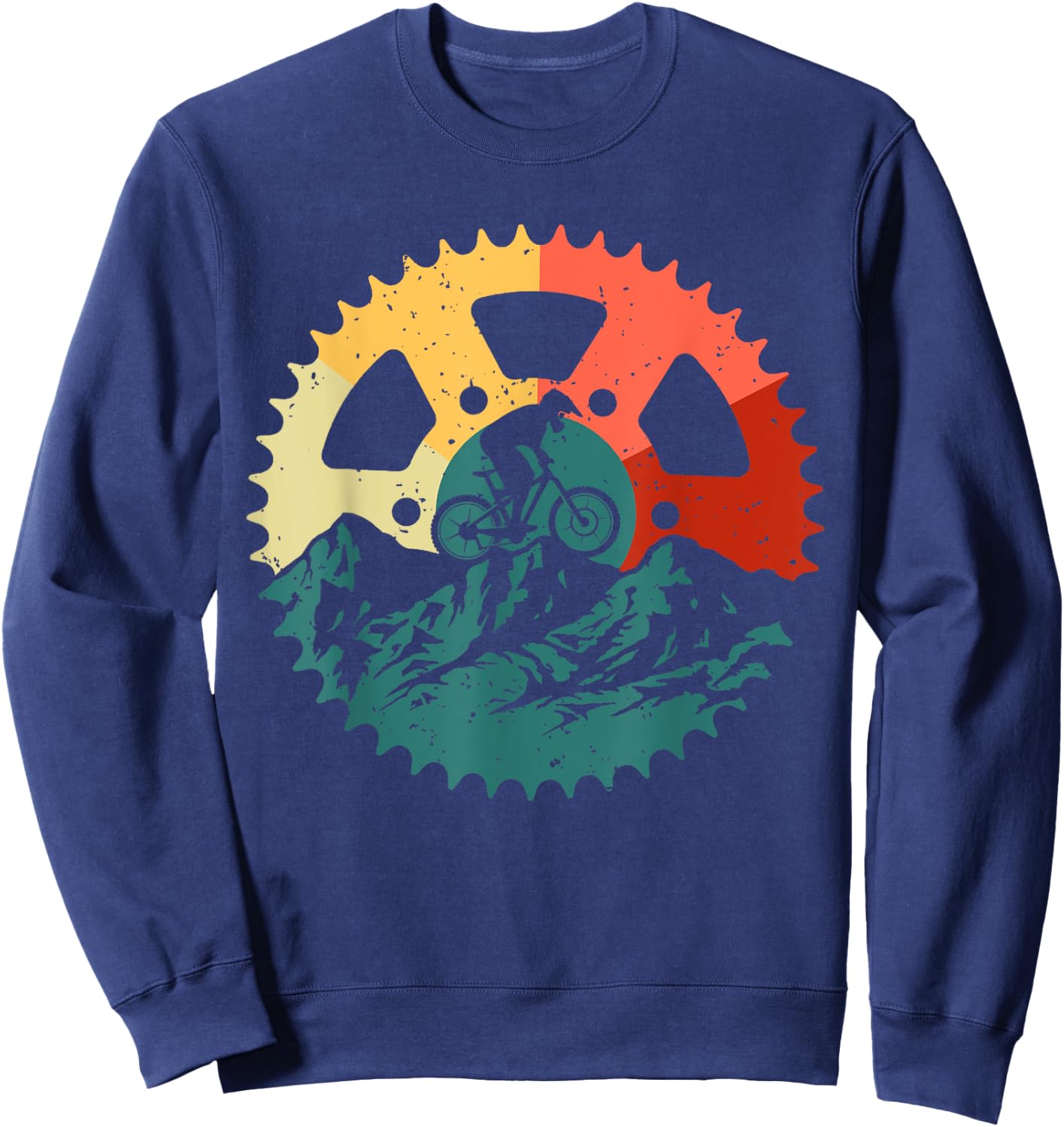 Funny Mountain Biking Art Women MTB Mountain Biker Sweatshirt - Sweatshirt | Navy