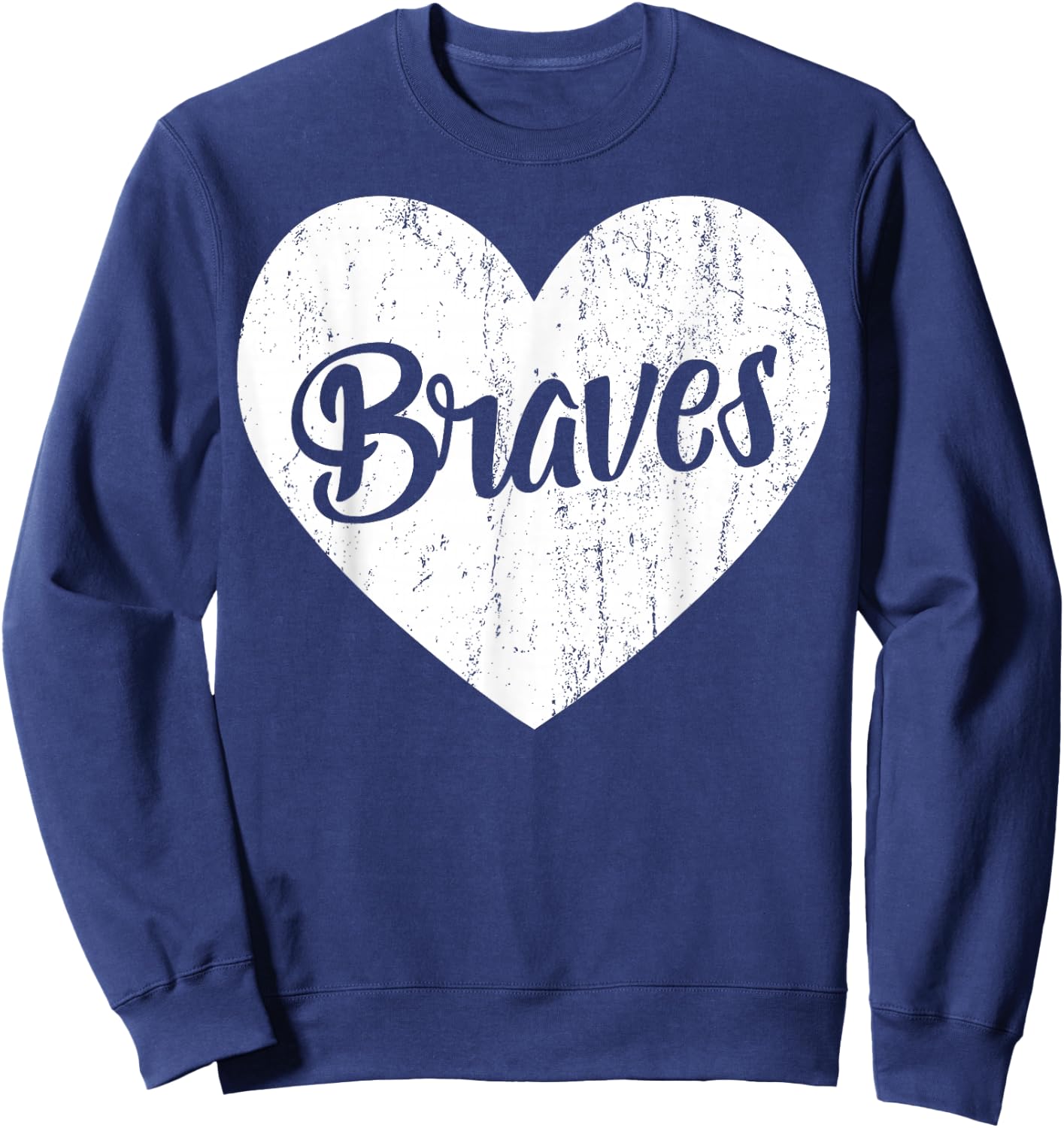 Braves School Sports Fan Team Spirit Mascot Cute Heart Gift Sweatshirt - Sweatshirt | Navy