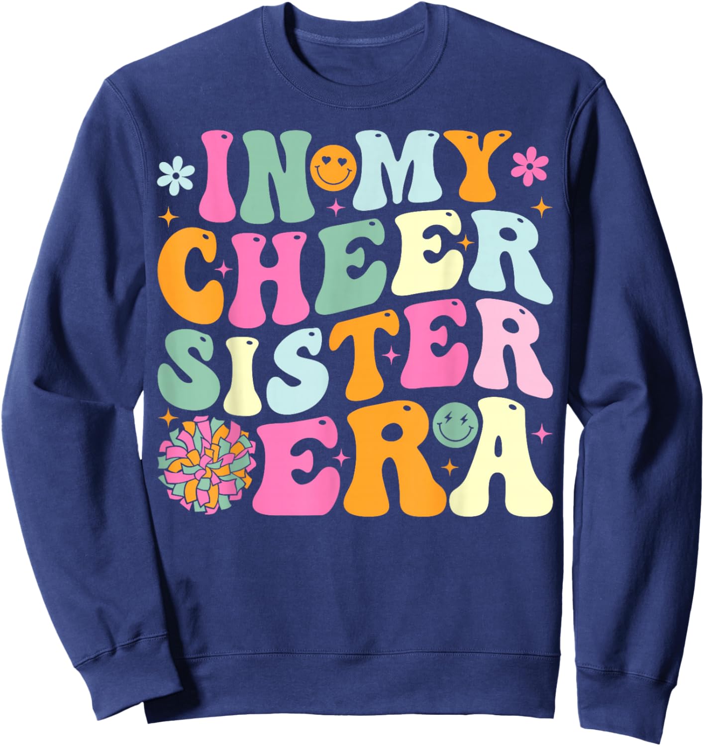 Groovy In My Cheer Sister Era Cheerleading Sweatshirt - Sweatshirt | Navy