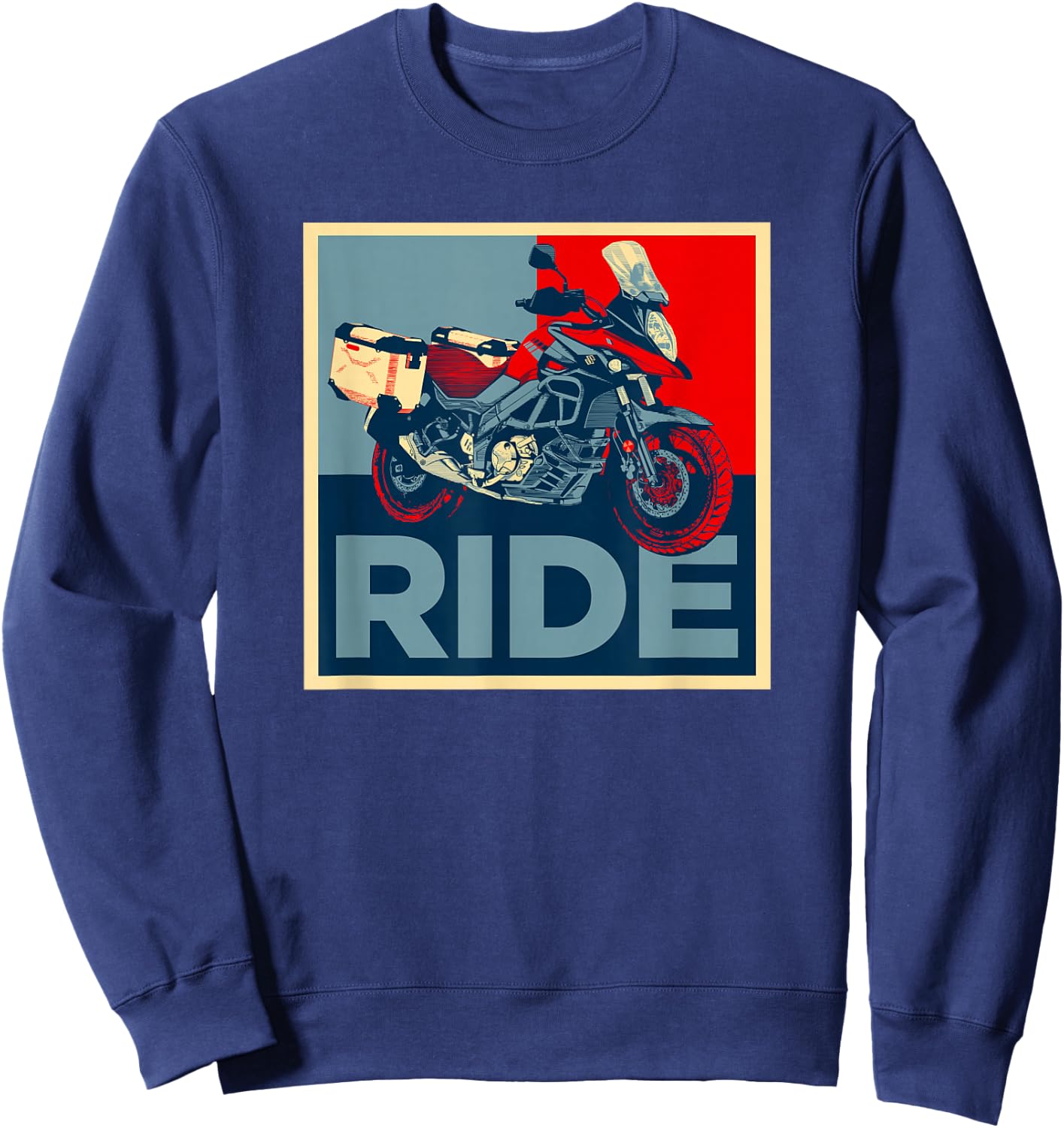 Adventure Dual Sport V-Strom Motorcycle Ride Design Sweatshirt - Sweatshirt | Navy