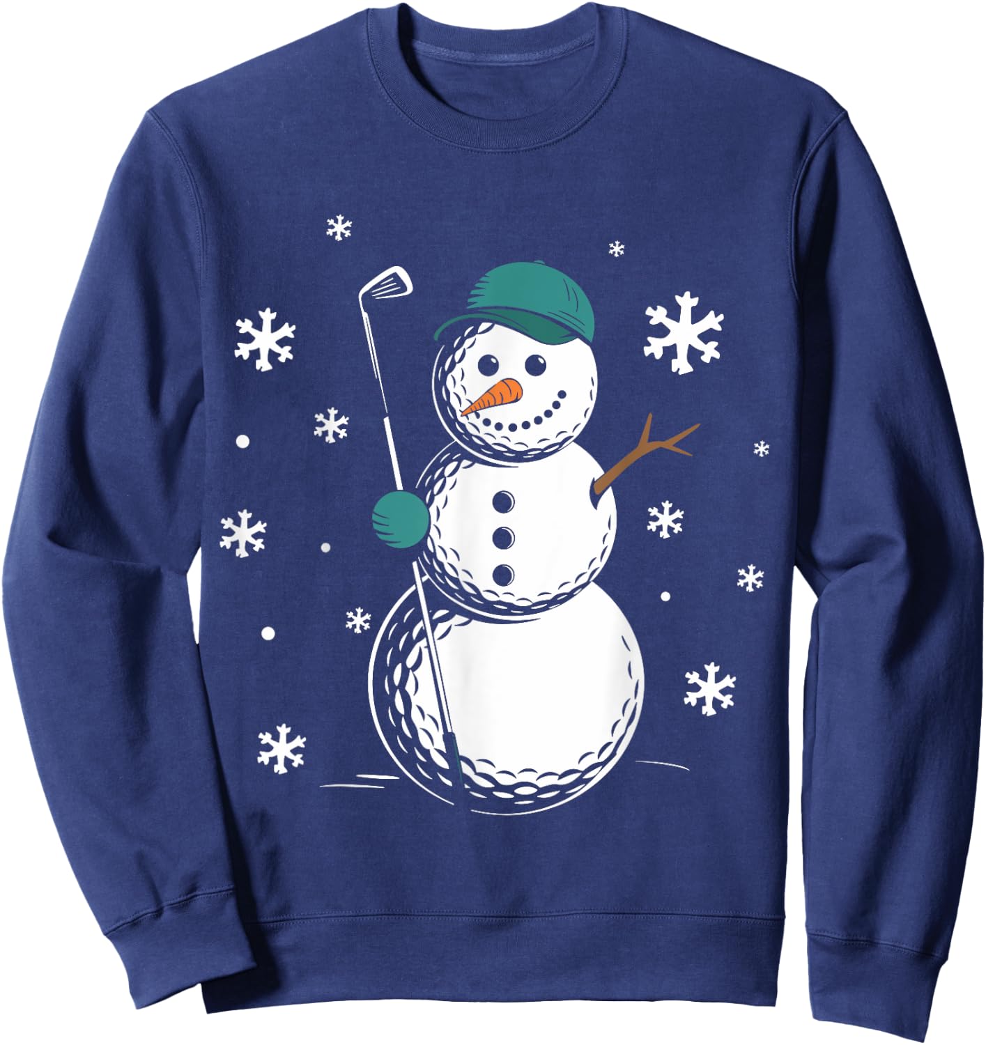 Funny Golfing Snowman Balls Snow Winter Holiday For Golfers Sweatshirt - Sweatshirt | Navy