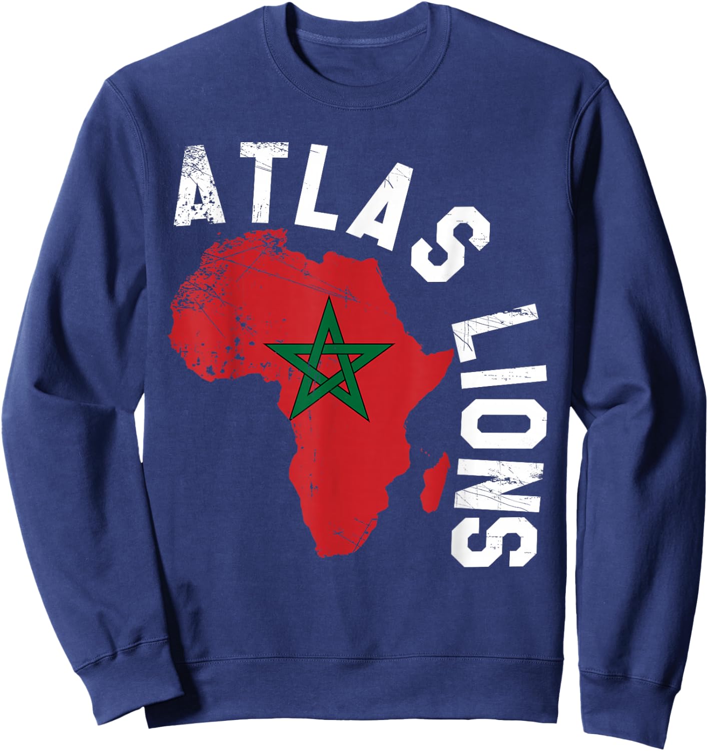 Morocco Flag Soccer Sweatshirt - Sweatshirt | Navy