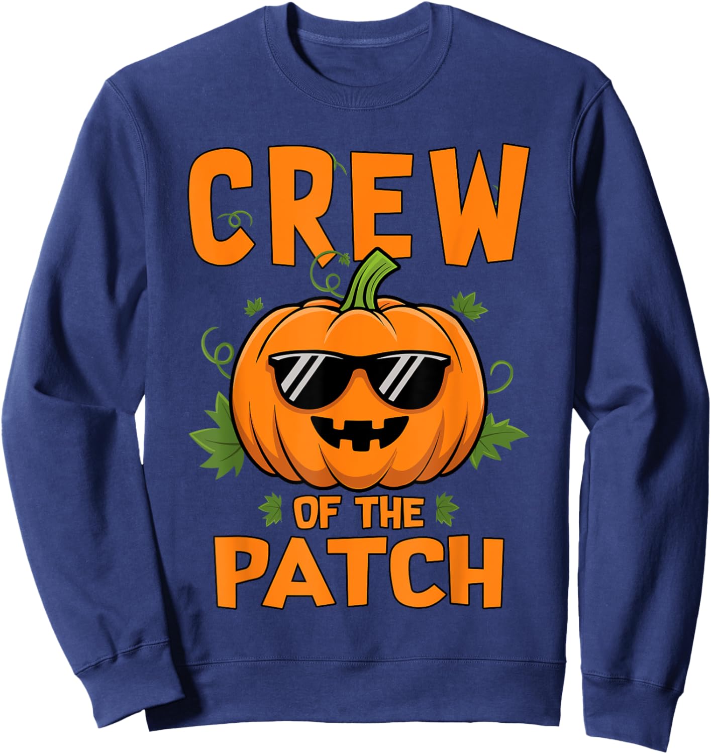 Pumpkin Crew of the Patch Family Matching Halloween Sweatshirt - Sweatshirt | Navy
