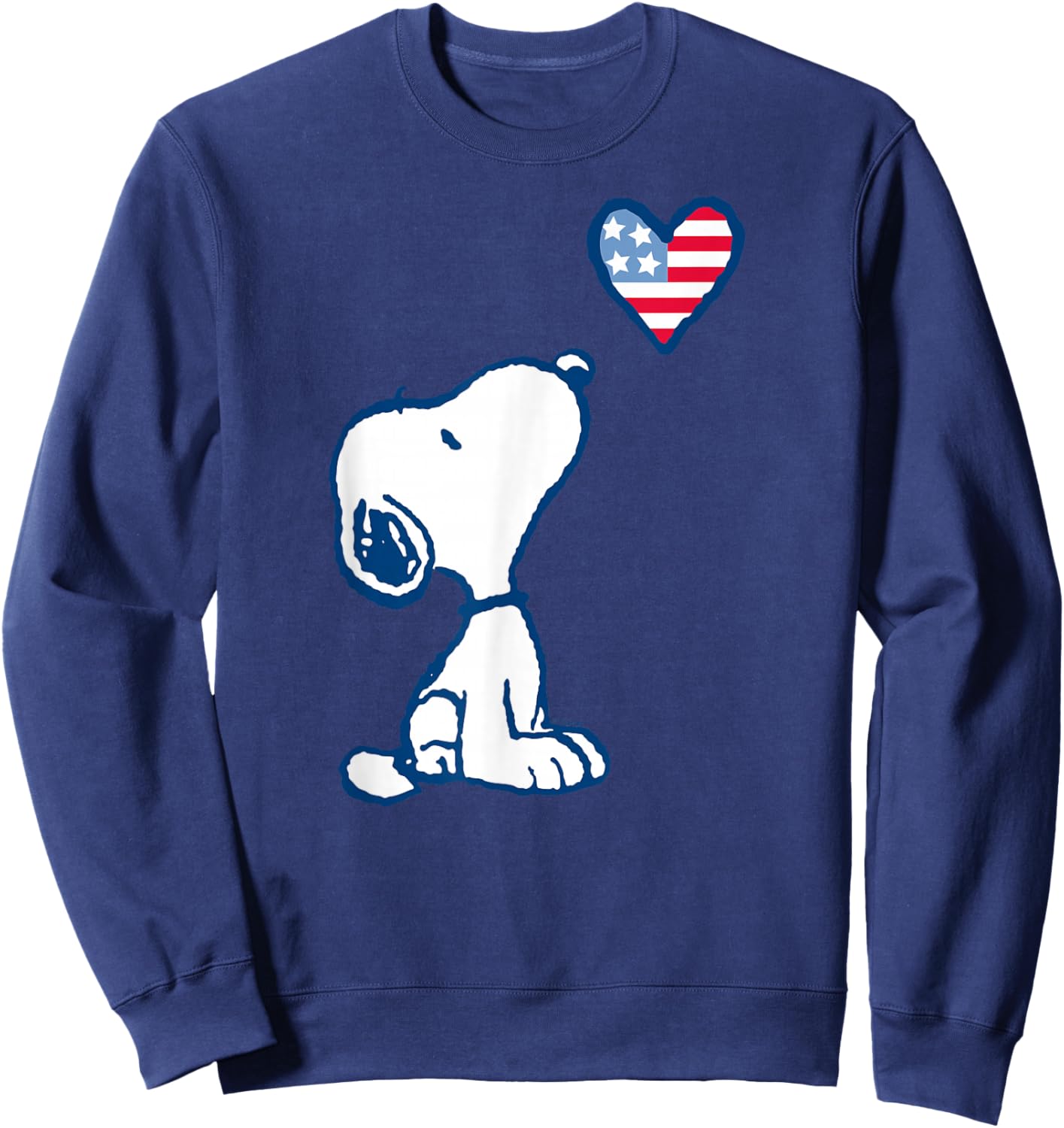 Peanuts - Snoopy Flag Heart Sweatshirt - Sweatshirt | Navy