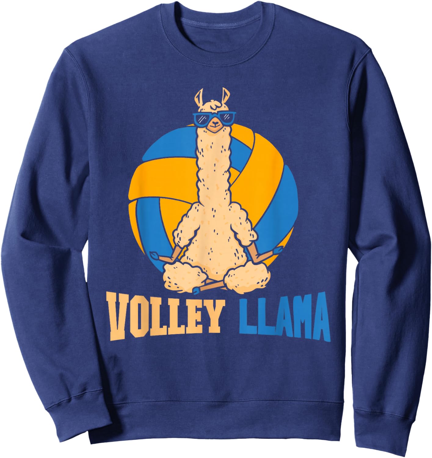 Volley Llama Vball - Beach Volleyball Llama Sweatshirt - Sweatshirt | Navy