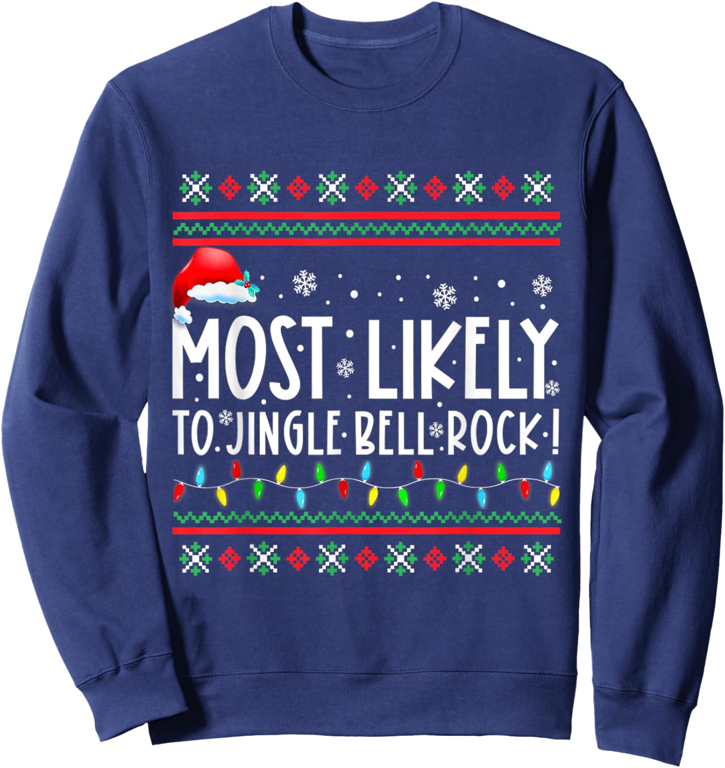 Most Likely To Jingle Bell Rock Family Matching Christmas Sweatshirt - Sweatshirt | Navy