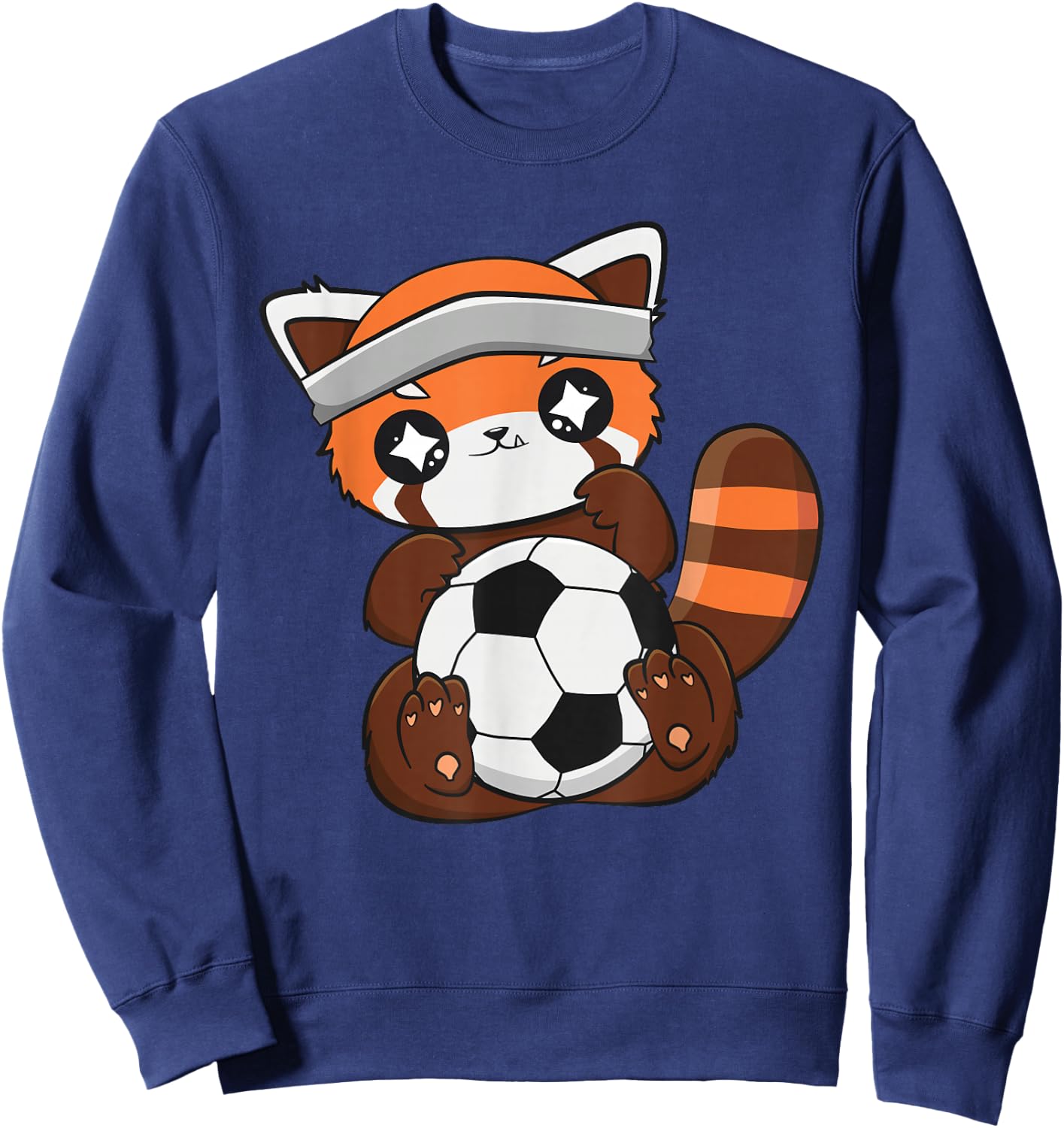 Cute Red Panda With Soccer Ball Sport For Coach Goalkeeper Sweatshirt - Sweatshirt | Navy