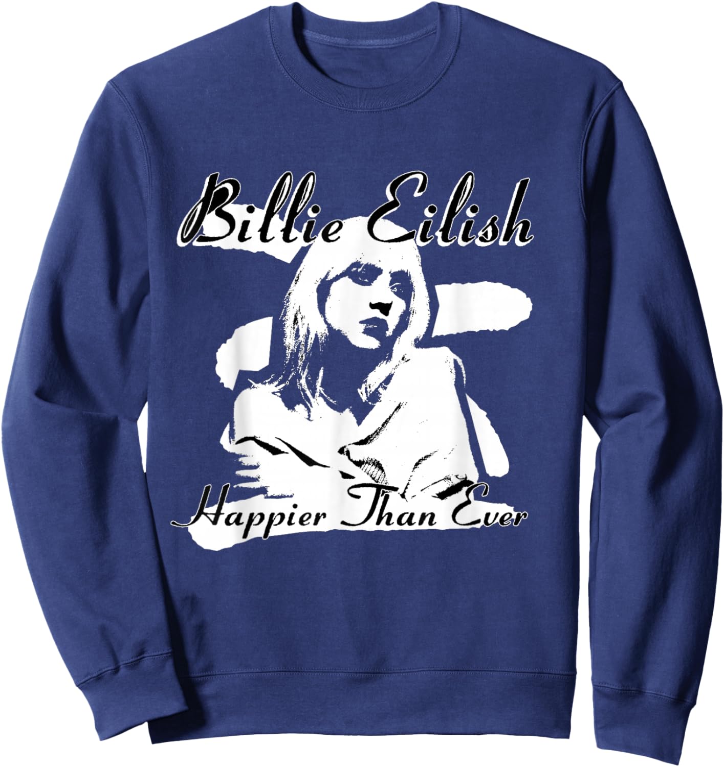 Official Billie Eilish Happier Than Ever Black Sweatshirt - Sweatshirt | Navy