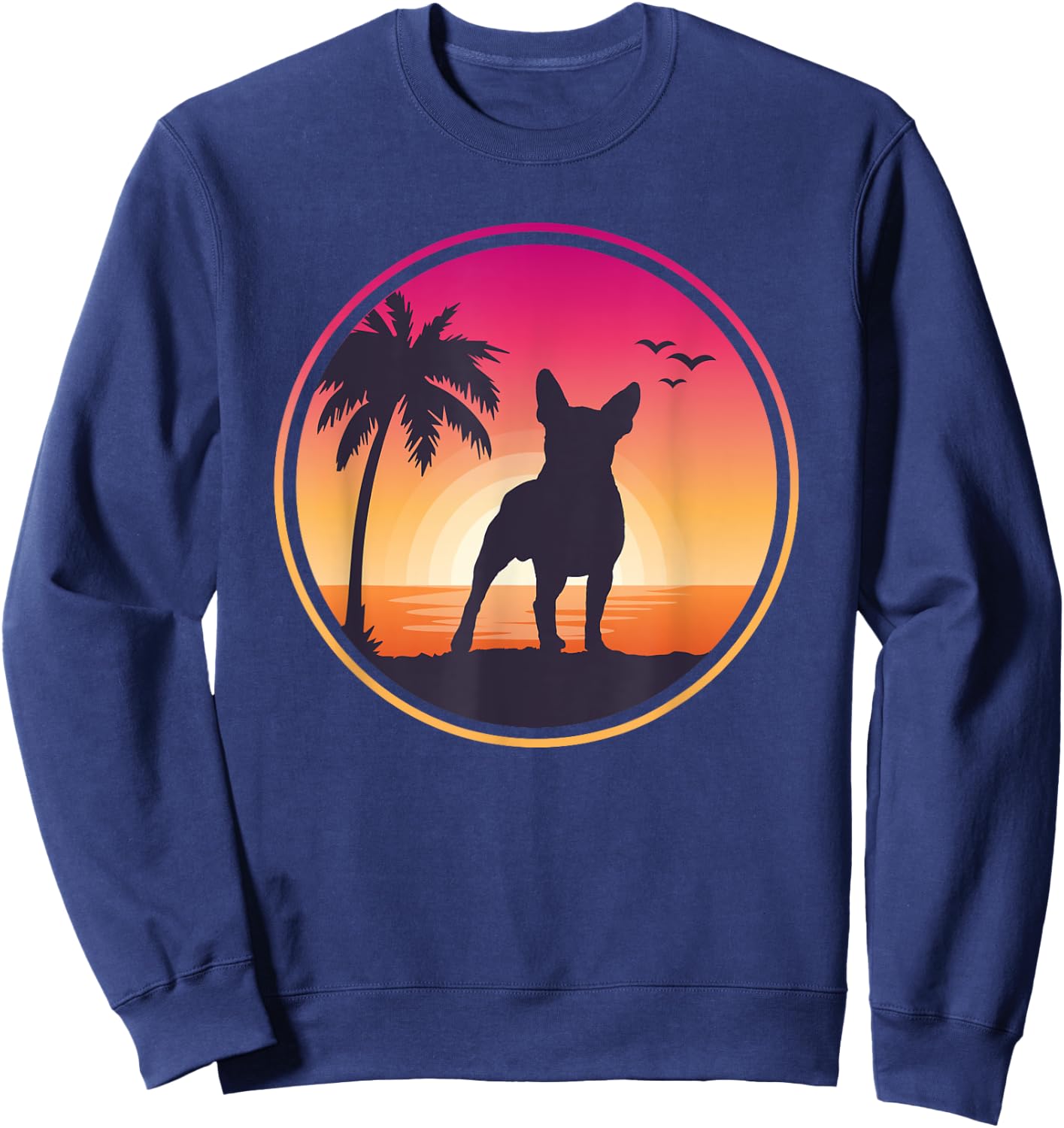 Boston Terrier Boston-Bulldog Women Kids Sweatshirt - Sweatshirt | Navy