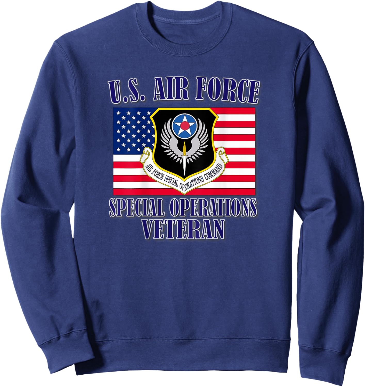 US Air Force Special Operations Veteran (Back Design) Sweatshirt - Sweatshirt | Navy