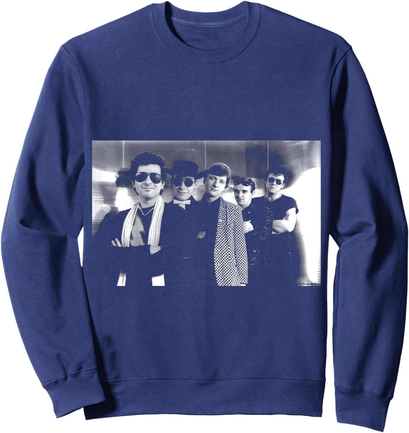 Squeeze Rock Band B&W Publicity Shot By George DuBose Sweatshirt - Sweatshirt | Navy