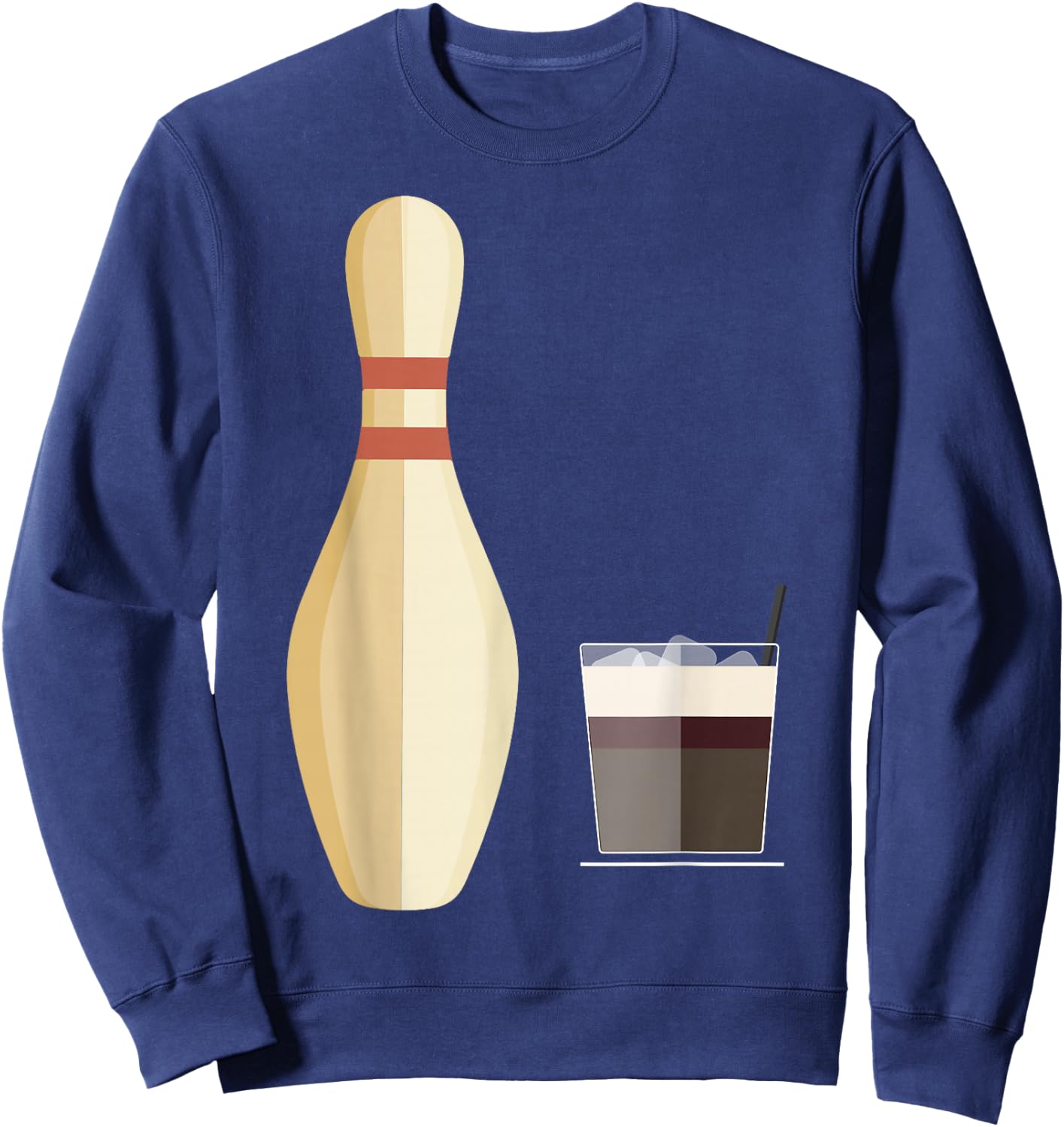 The Big Lebowski Bowling Pin Glass of Whiskey Sweatshirt - Sweatshirt | Navy