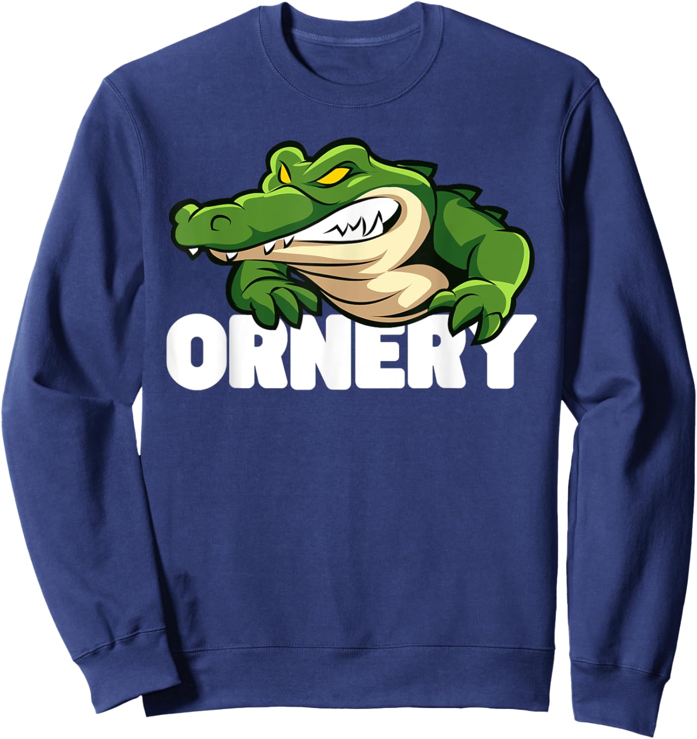 Ornery Alligators Funny Grumpy Gator Mascot Sweatshirt - Sweatshirt | Navy