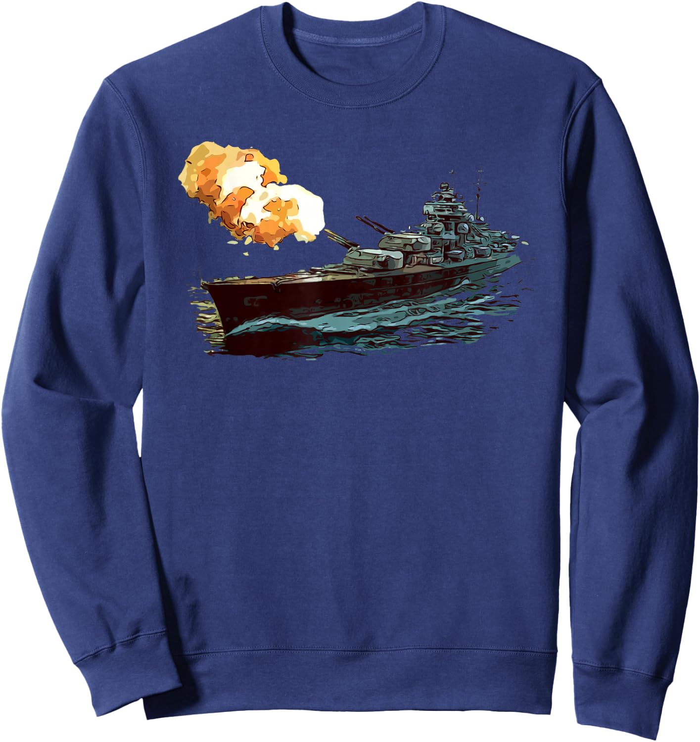 WW2 Warship Battleship Cruiser Marine Fleet Sweatshirt - Sweatshirt | Navy