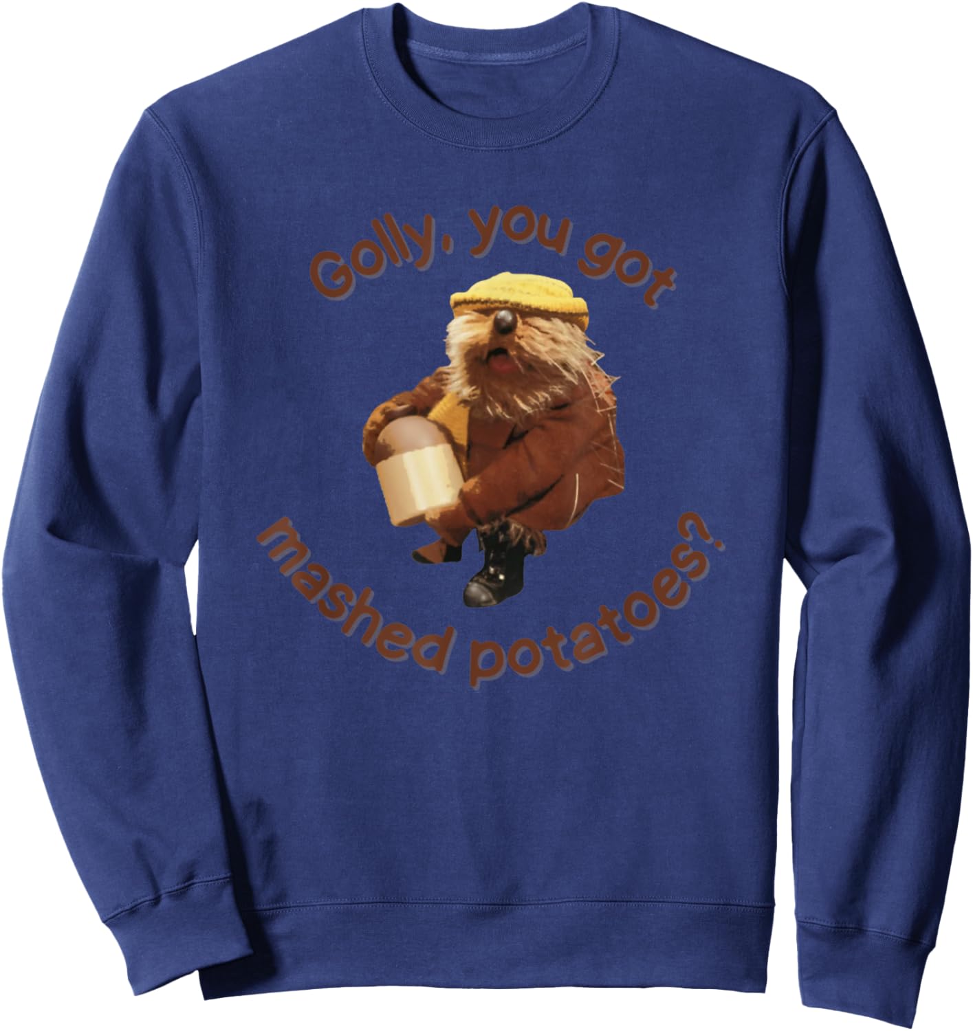 Golly, You Got Mashed Potatoes Cute EmmOtter Sweatshirt - Sweatshirt | Navy