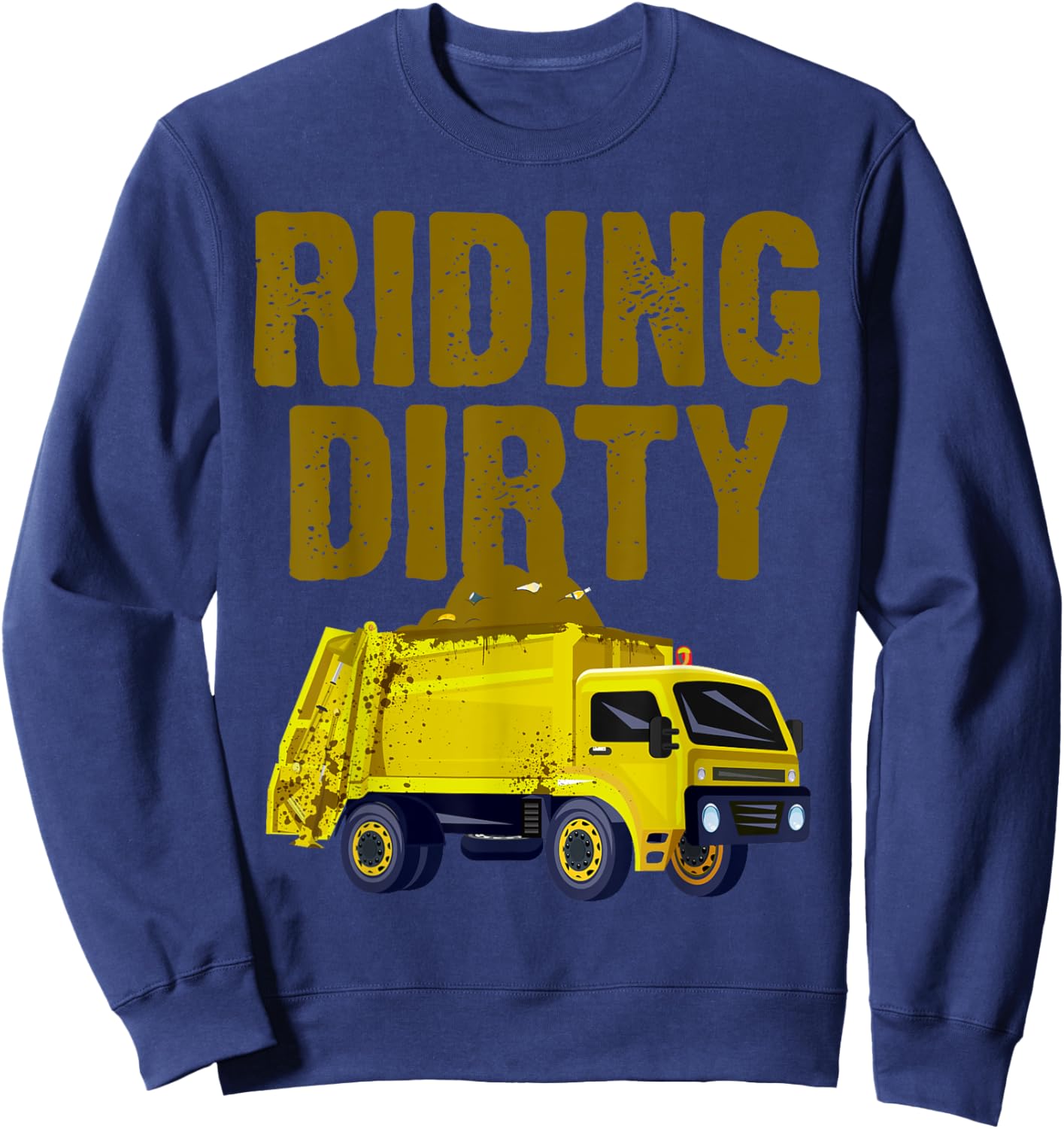 Funny Garbage Truck Art For Toddler Boys Trash Garbage Truck Sweatshirt - Sweatshirt | Navy