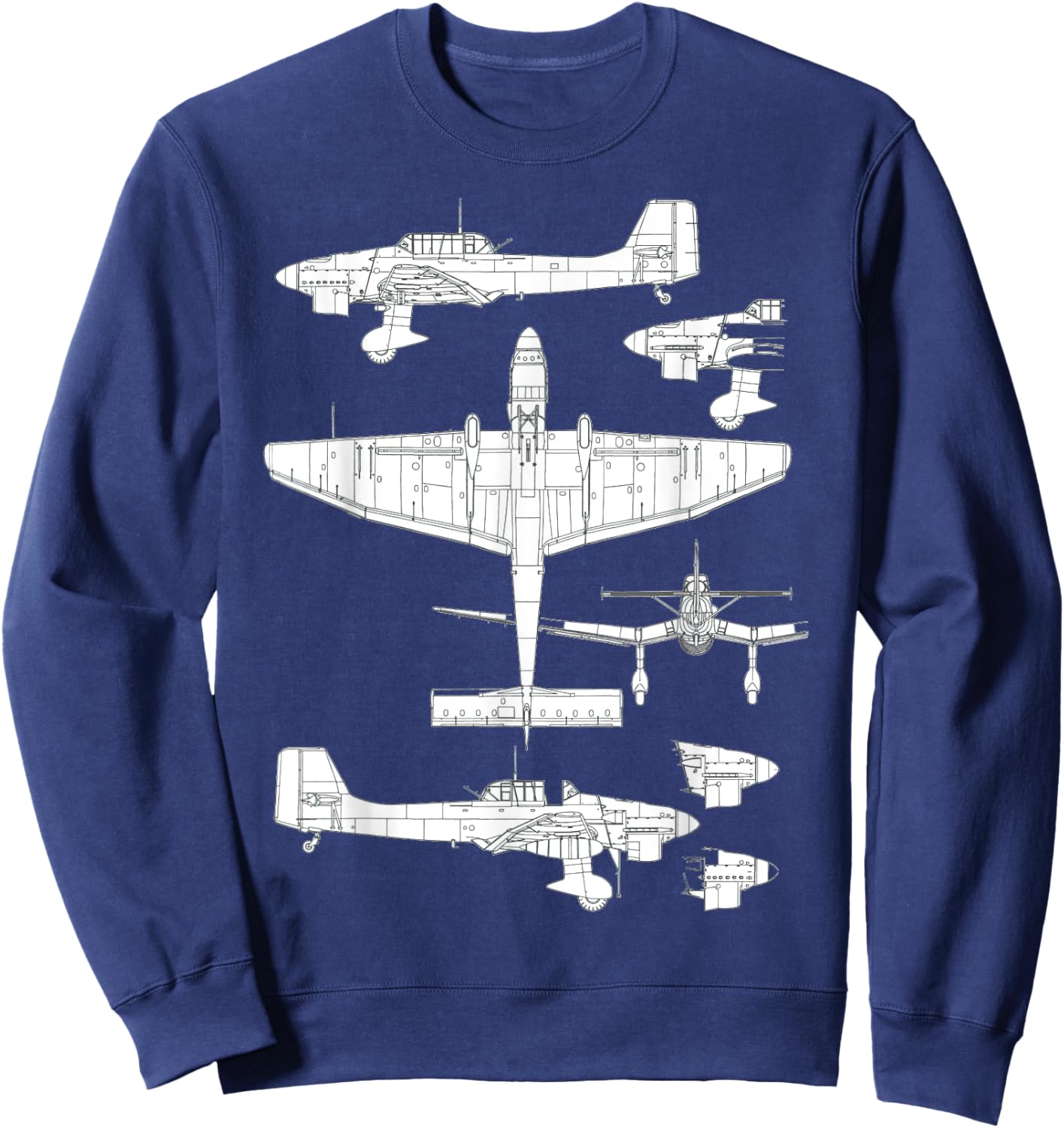 Junkers Ju 87 Stuka German WW2 Bomber Luftwaffe Airplane Sweatshirt - Sweatshirt | Navy