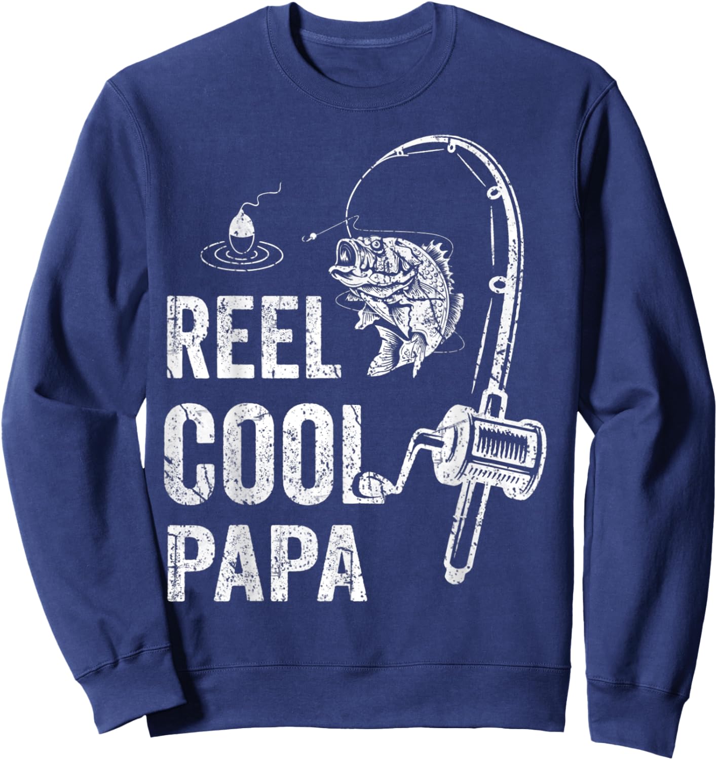 Funny Reel Cool Papa Fishing Father's Day Sweatshirt - Sweatshirt | Navy