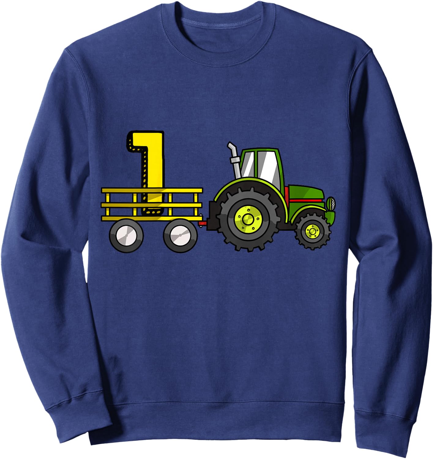 Farm 1 Year Old Barnyard Boys 1st Birthday Tractor Sweatshirt - Sweatshirt | Navy