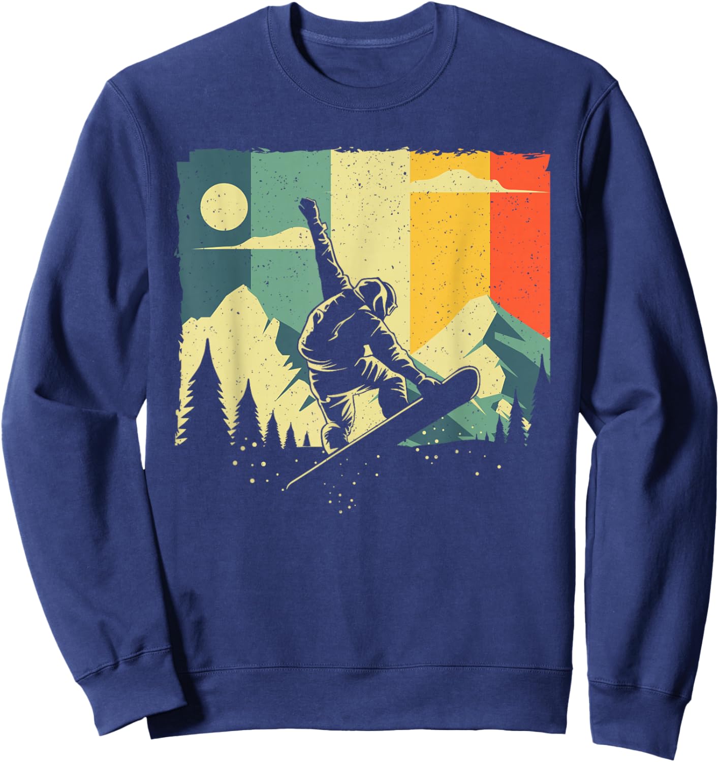 Cool Snowboarding Design Women Vintage Snowboarder Sweatshirt - Sweatshirt | Navy