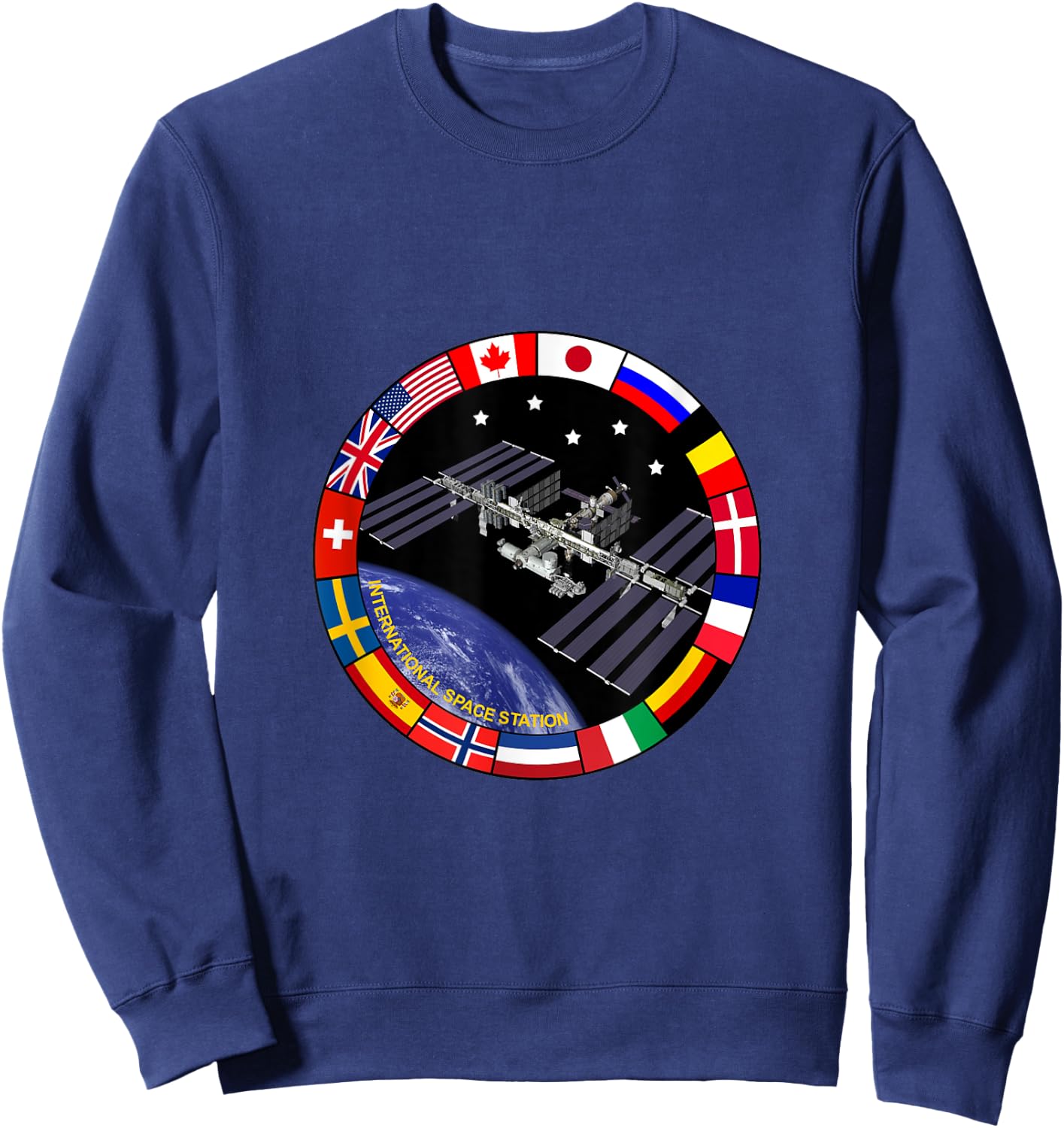 International Space Station - ISS Flag Logo Sweatshirt - Sweatshirt | Navy