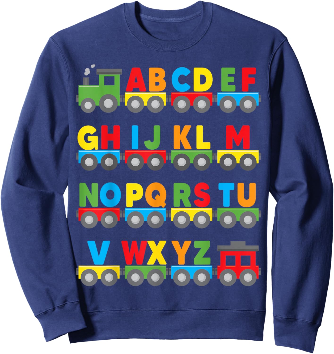 Alphabet Toy Train Colorful Letters Learn ABCs boy Girl Kids Sweatshirt - Sweatshirt | Navy