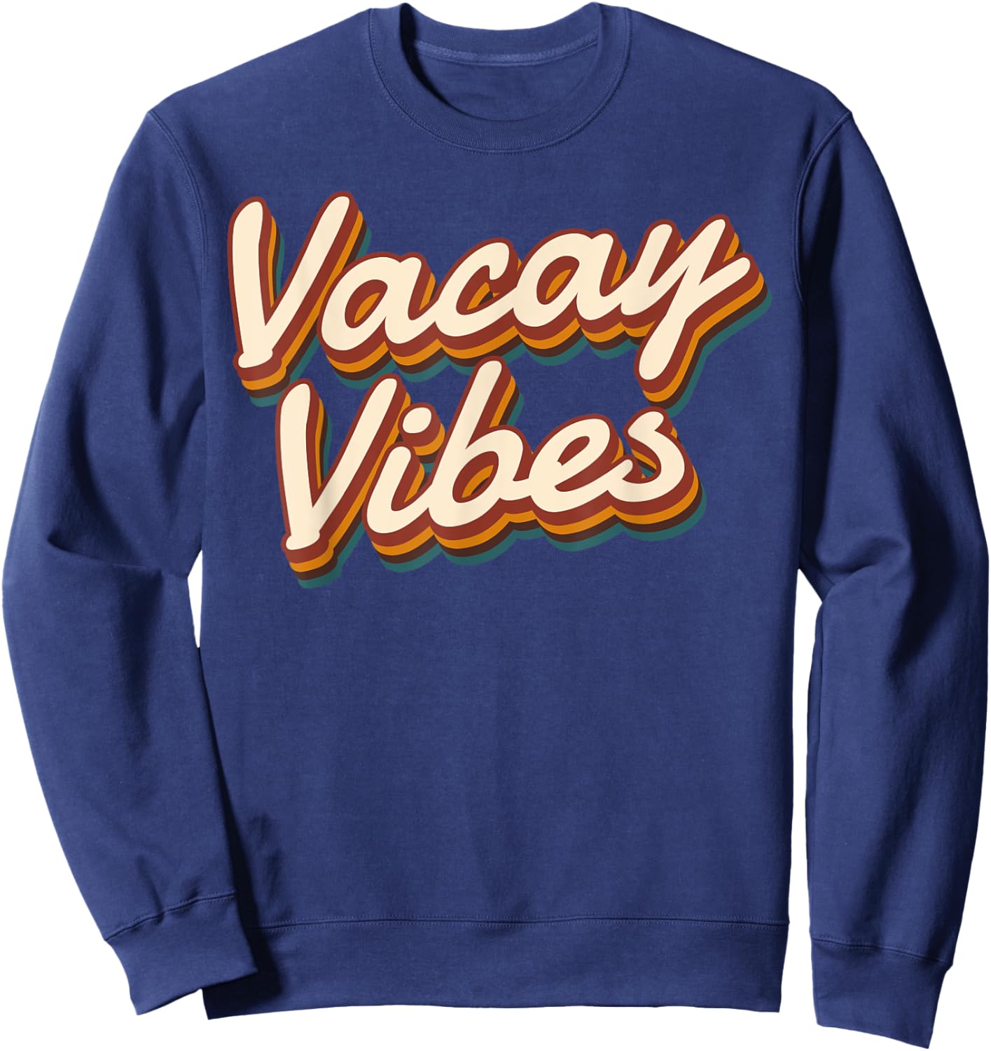 Vacay Vibes Vintage Men Women Kids Summer Cruise Vacation Sweatshirt - Sweatshirt | Navy