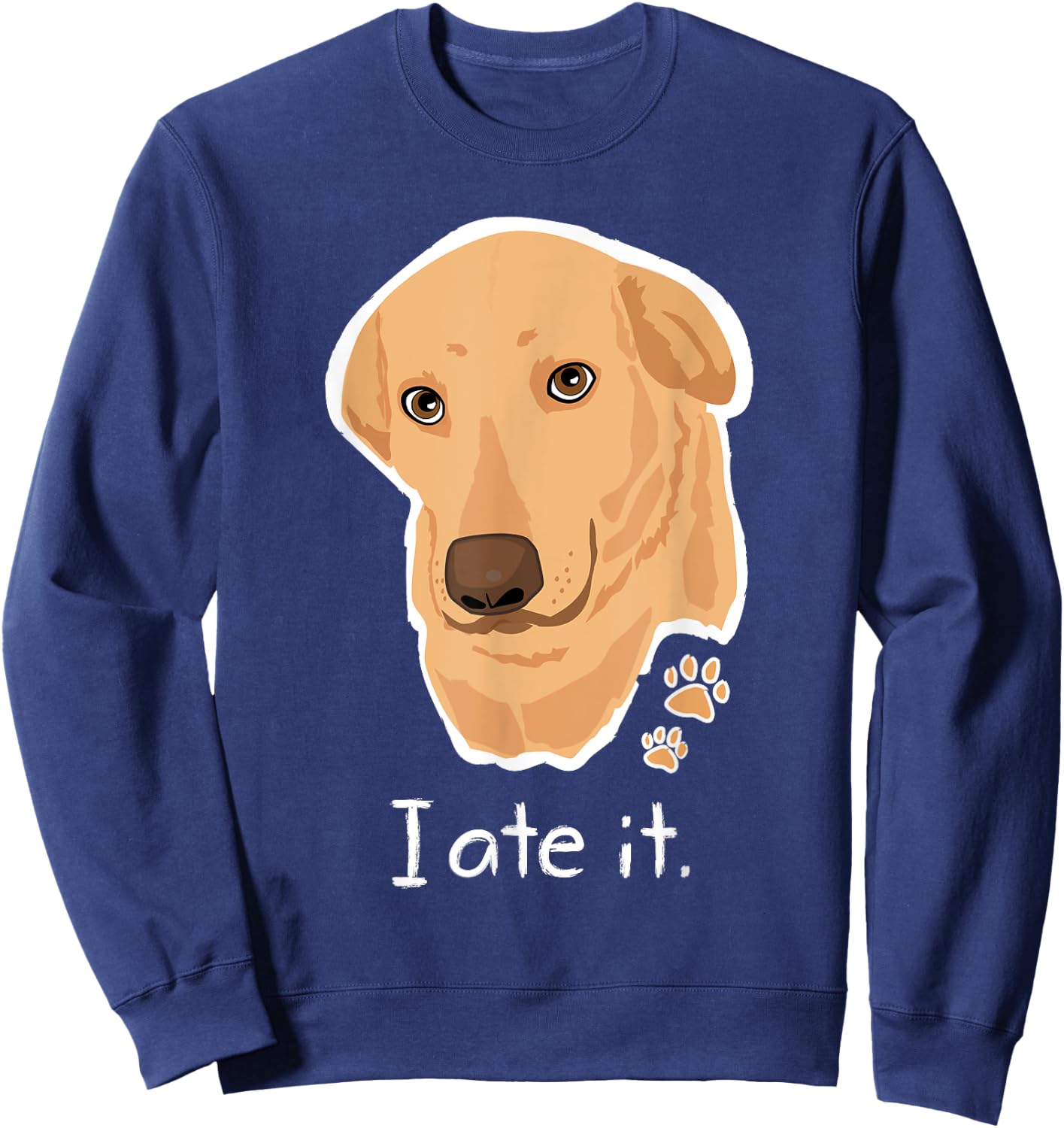 Cute Golden Yellow Lab T Shirt Gifts Labrador Face Dog Labby Men Women Girls Kids Sweatshirt - Sweatshirt | Navy