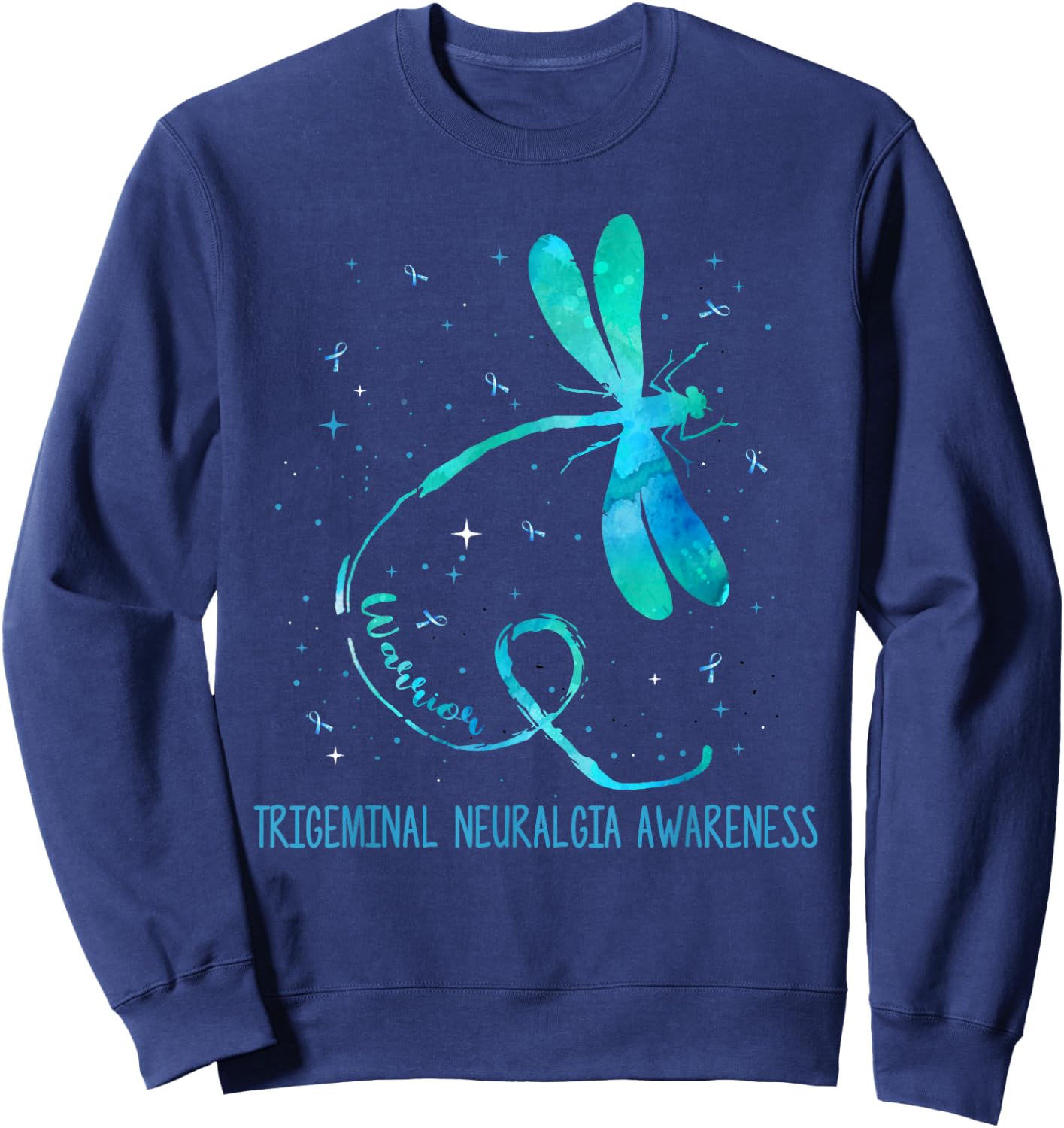 Ki Trigeminal Neuralgia Awareness Costume Dragonfly Ribbon Sweatshirt - Sweatshirt | Navy