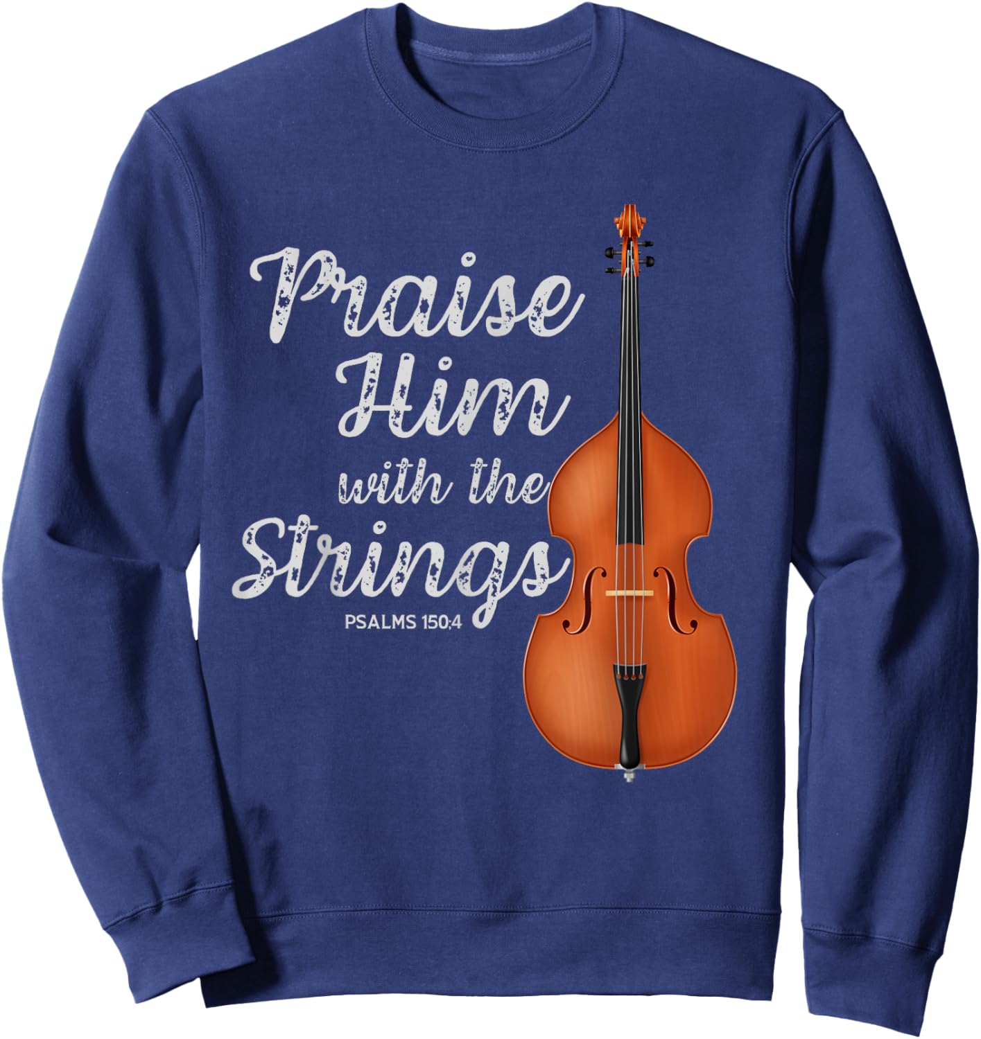 Christian, Double Bass, Upright Bass, Instrument Sweatshirt - Sweatshirt | Navy