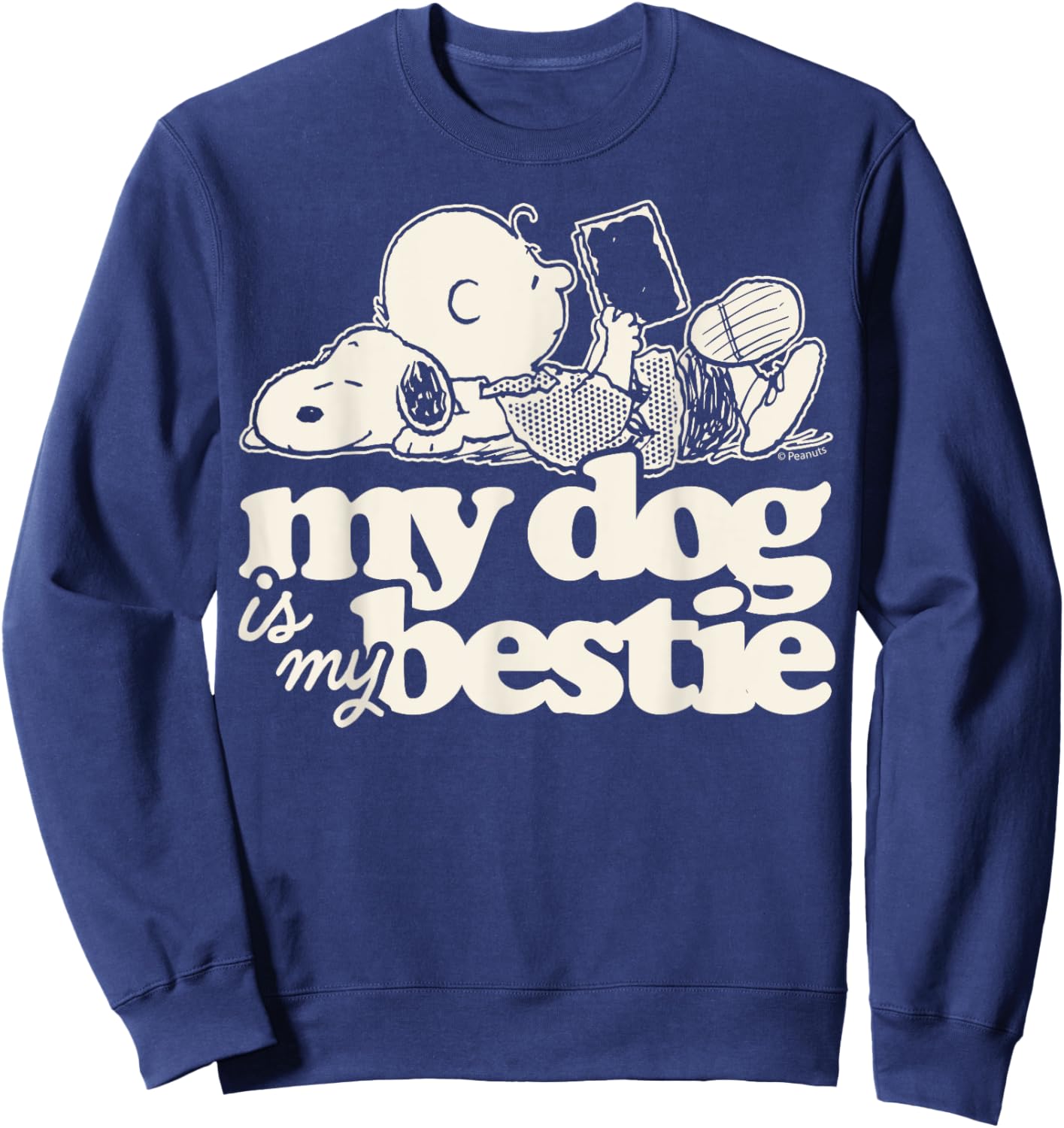 Peanuts - Snoopy And Charlie Brown My Dog Is My Bestie Sweatshirt - Sweatshirt | Navy