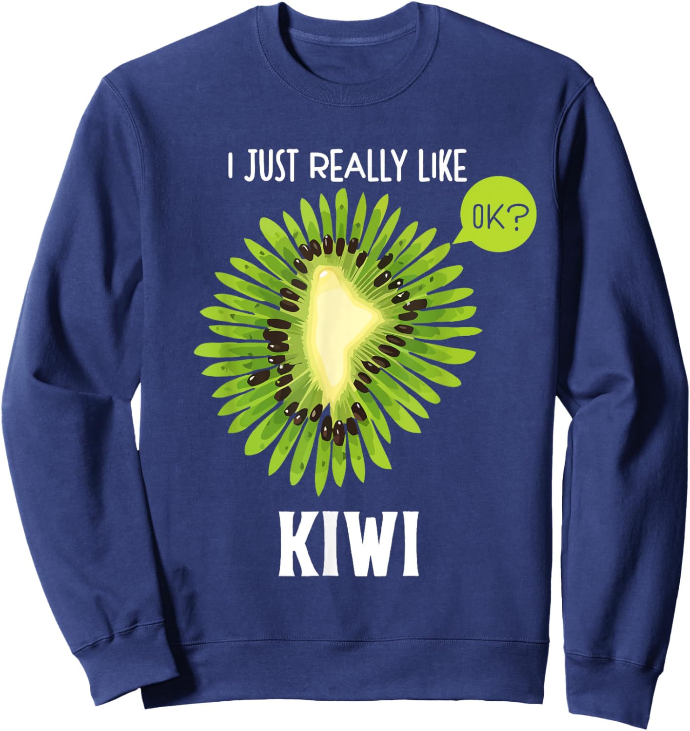 Cute Kiwi Apparel Fruit Lover Summer Matching Group Men Women Girls Kids Sweatshirt - Sweatshirt | Navy
