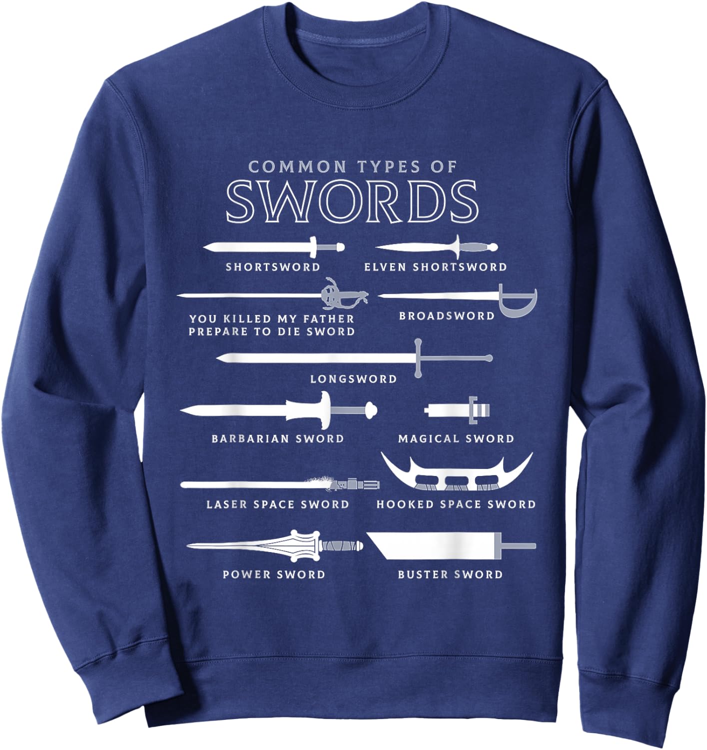 Types of Swords Sweatshirt - Sweatshirt | Navy