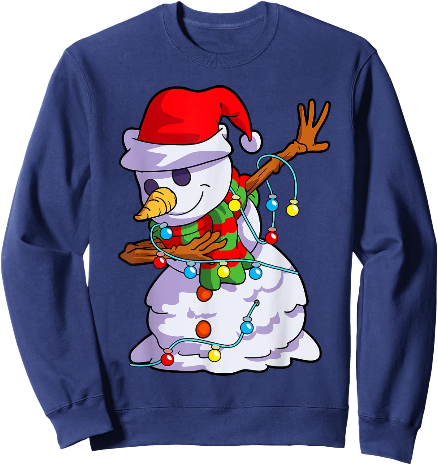 Christmas Dabbing Snowman Kids Girls Boys Matching Family Sweatshirt - Sweatshirt | Navy