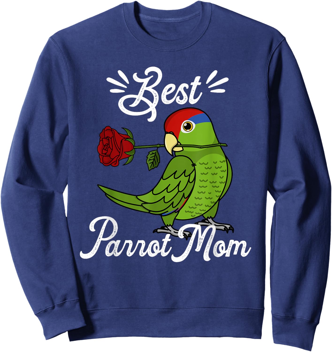 Best Parrot Mom I Mexican Red-headed Amazon Sweatshirt - Sweatshirt | Navy