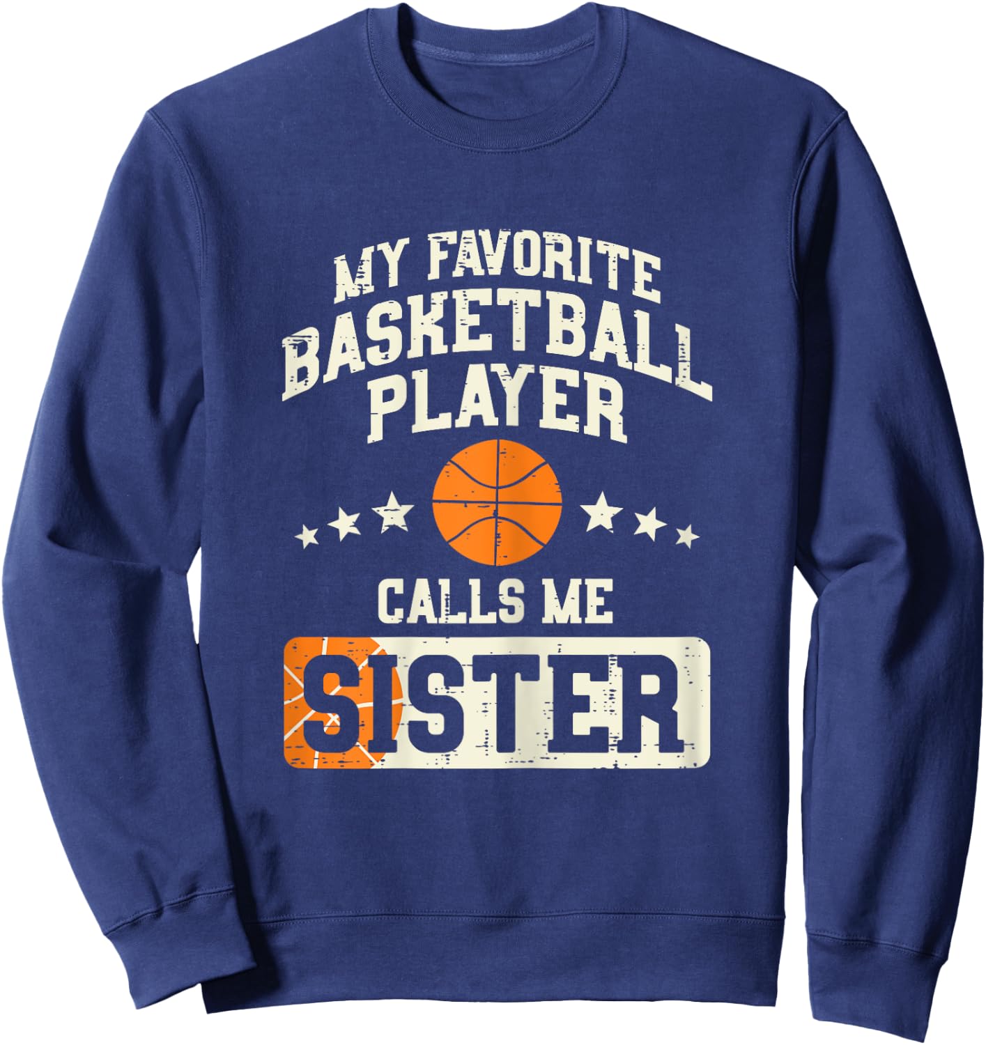 Favorite Basketball Player Sister Family Matching Girls Sweatshirt - Sweatshirt | Navy