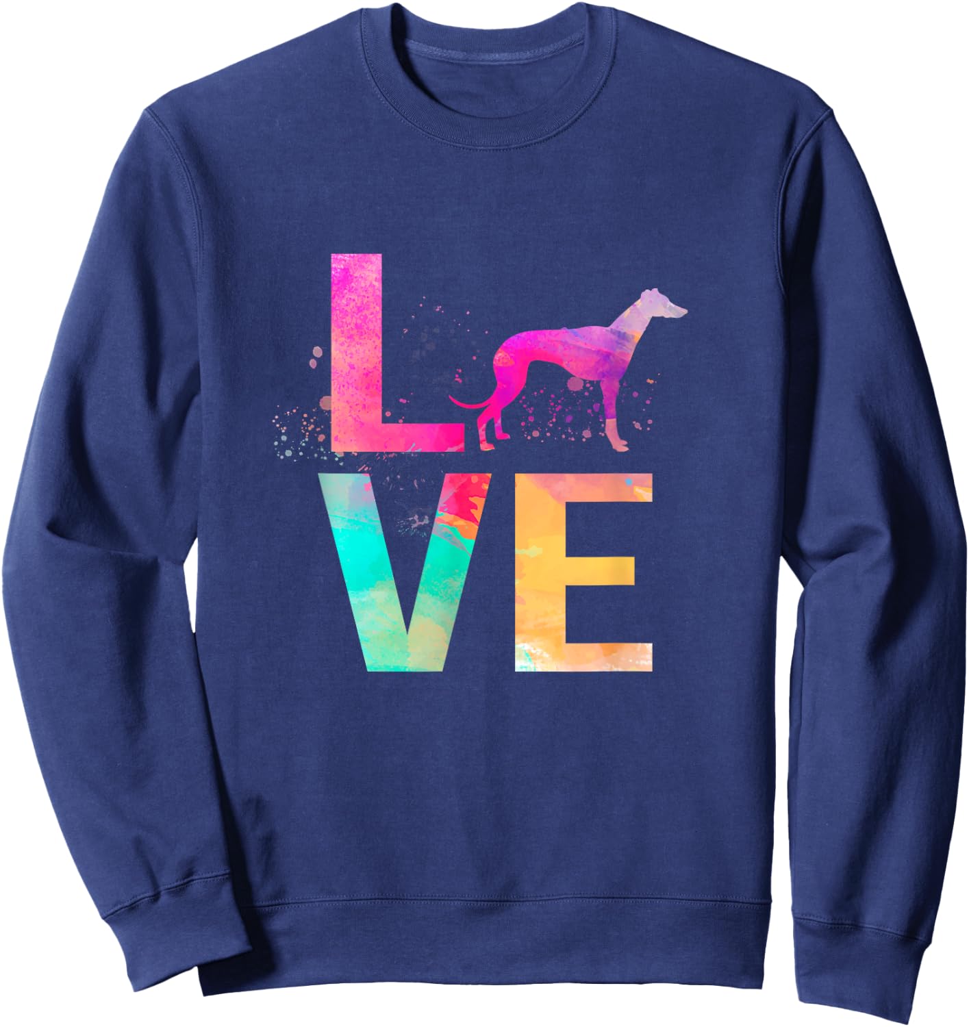 Colorful Whippet Dog Mom Gifts Whippet Men Women Girls Kids Sweatshirt - Sweatshirt | Navy