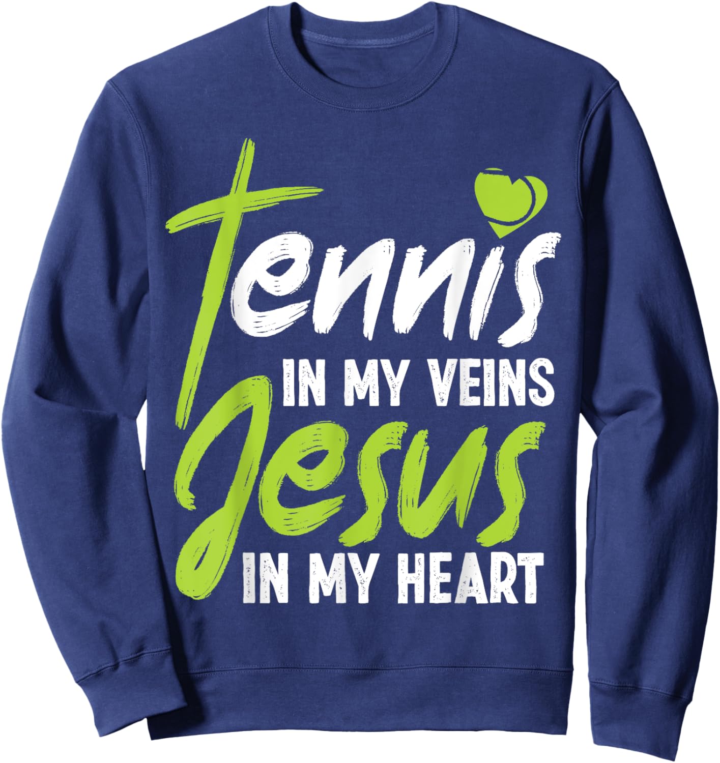 Funny Tennis Player Racket Jesus Faith Christian Tennis In Sweatshirt - Sweatshirt | Navy