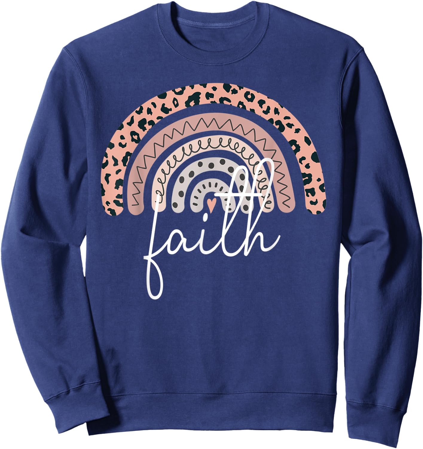 faith Name Personalized Cute Women Rainbow Appreciation Sweatshirt - Sweatshirt | Navy