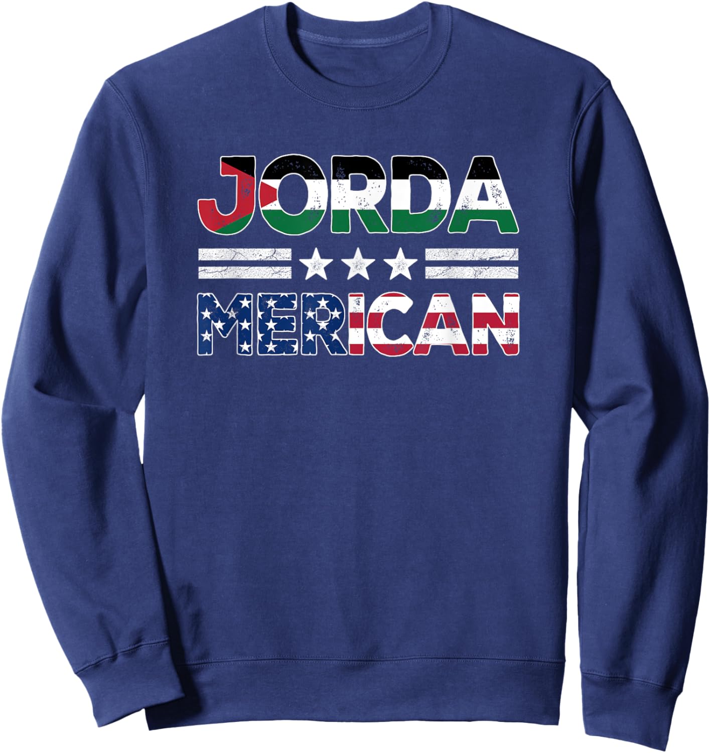 JordaMerican Half Jordanian American Flag US Dual Citizen Men Sweatshirt - Sweatshirt | Navy